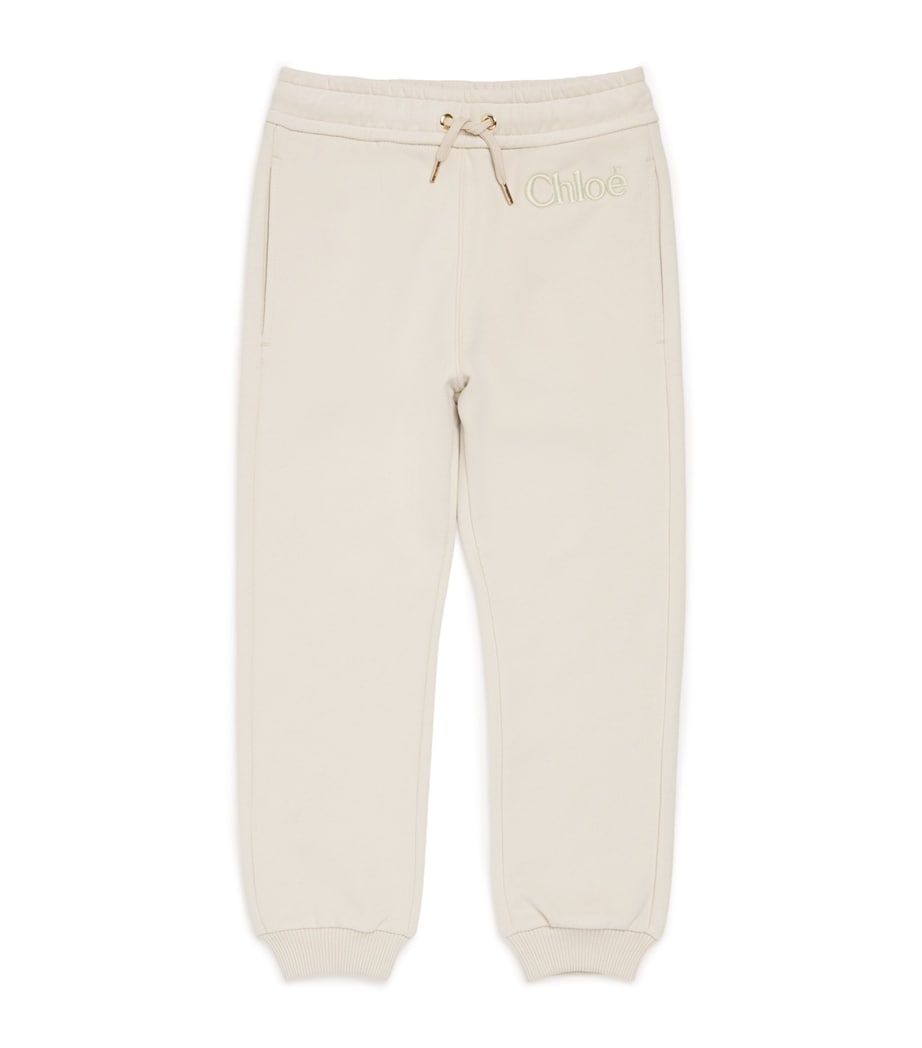 Chloé Kids Cotton Logo Sweatpants (4-14 Years) Lime Image 1