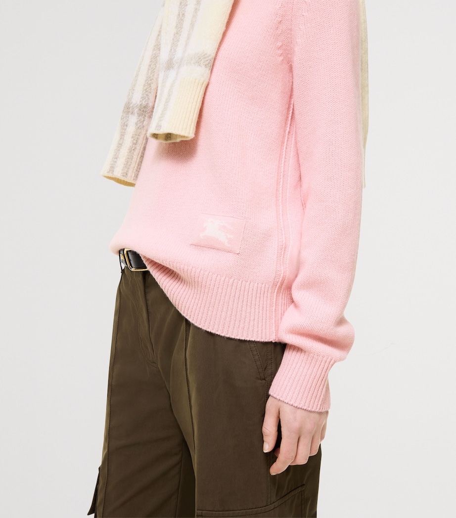 Burberry Womens Cashmere Crew-Neck Sweater Peony Pink Image 3