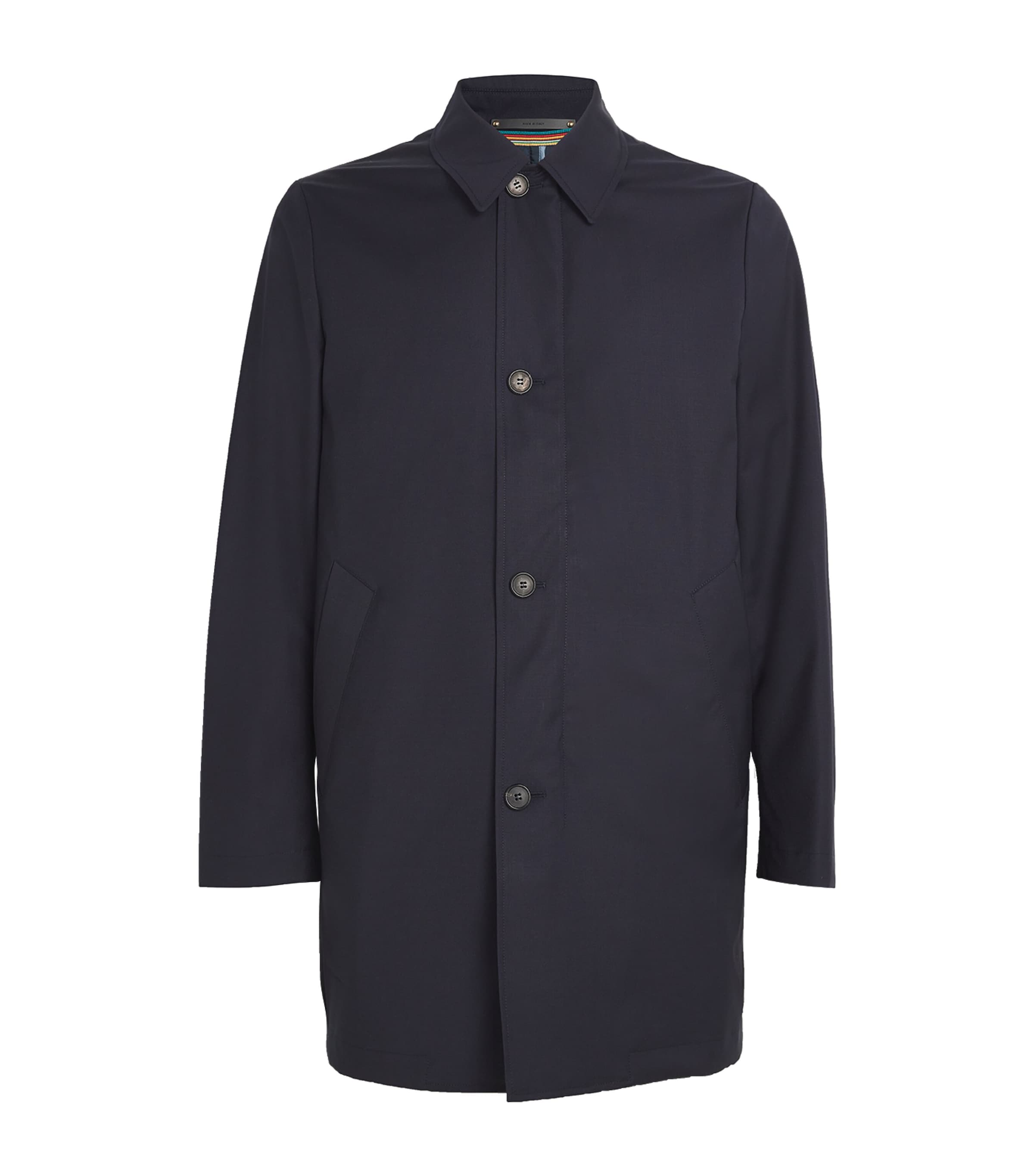 Paul Smith Wool Storm System Jacket In Navy