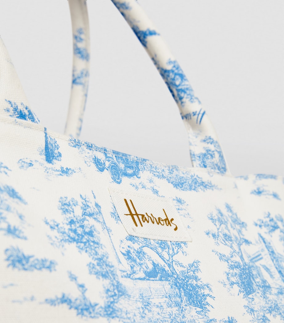 Harrods Toile Grocery Shopper Bag Blue Image 8