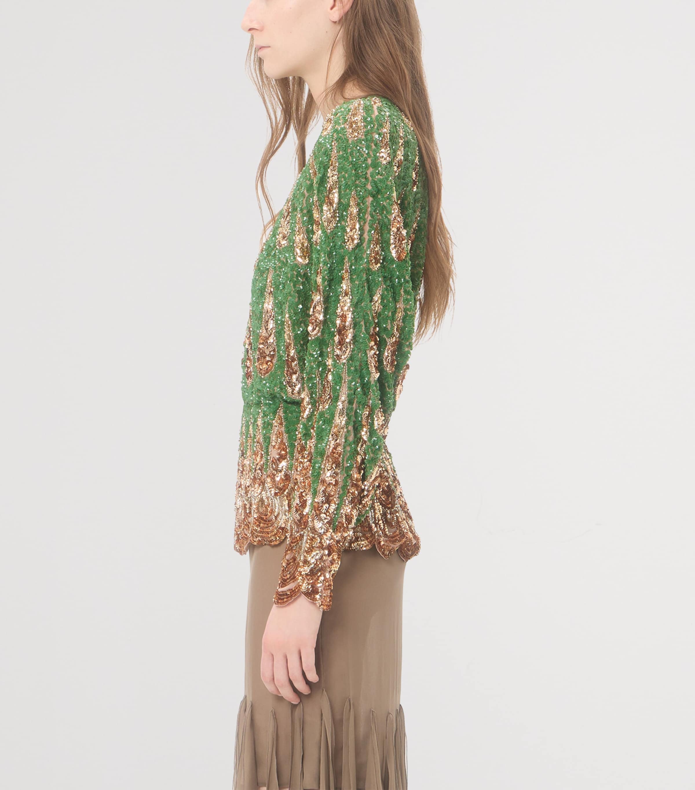 Valentino Womens Silk Sequinned Blouse Image 3