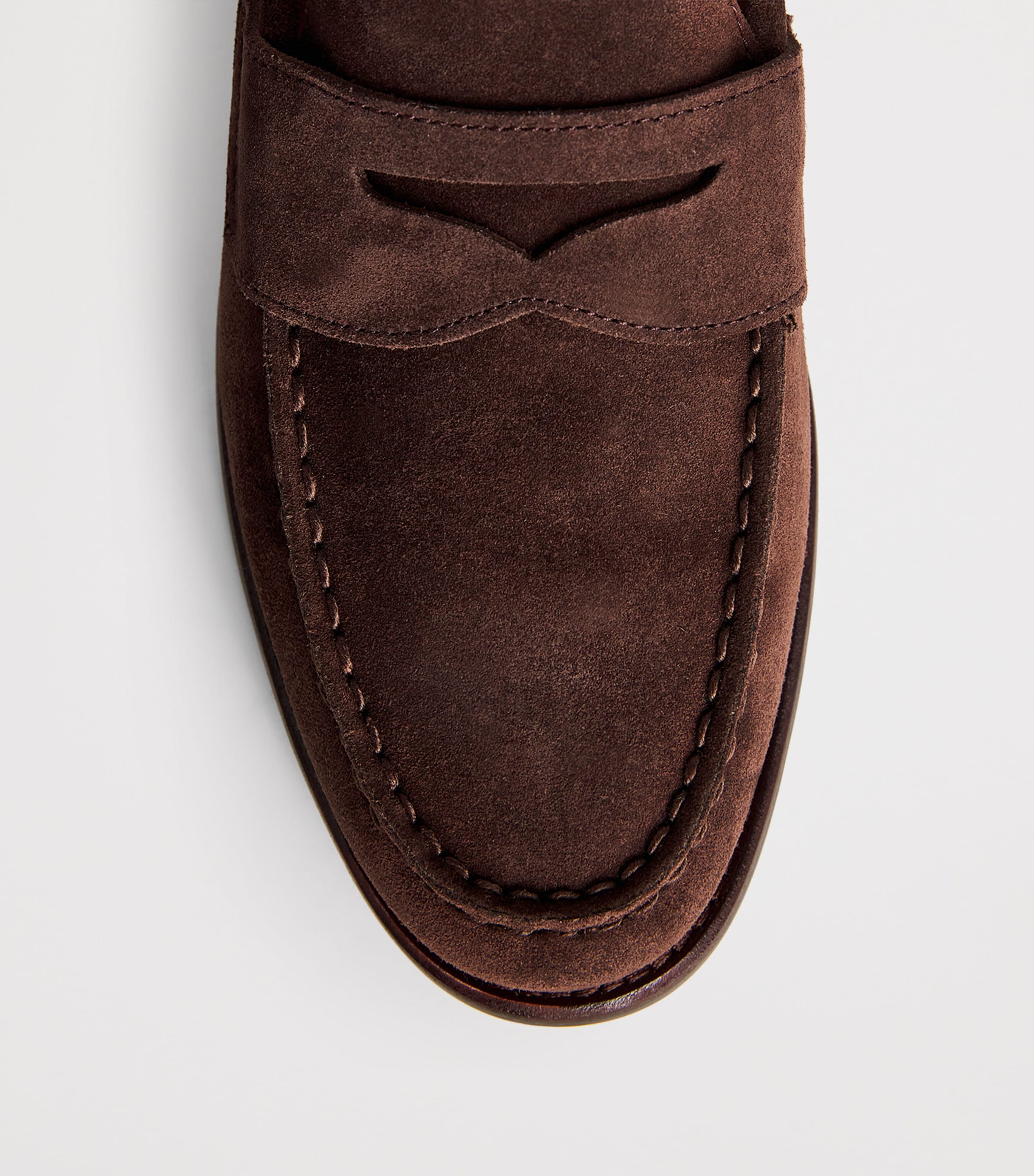 Suede Alston Penny Loafers 001 DARK BROWN Image 5