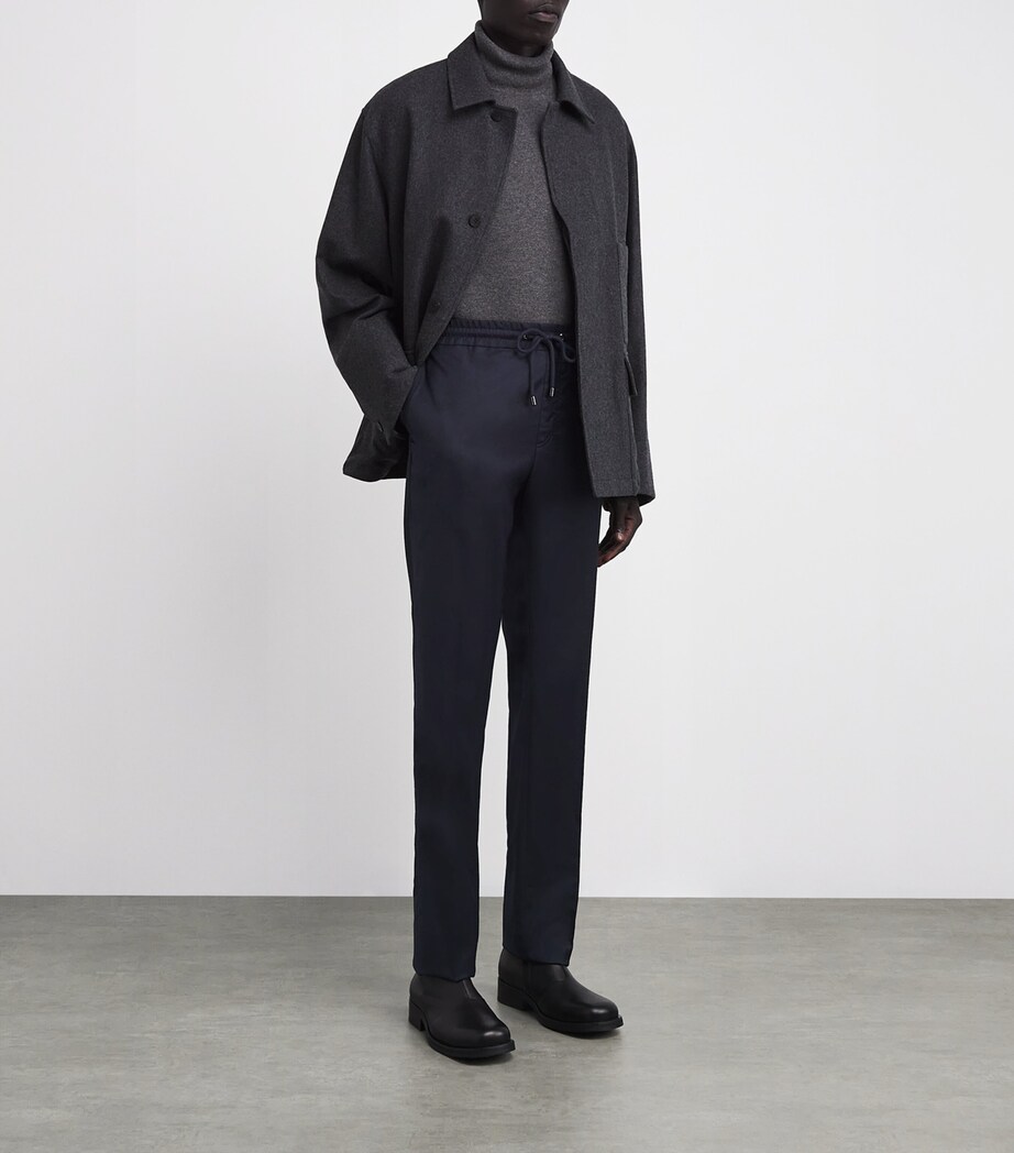 Wool Drawstring Trousers 01 BLUE NAVY Image 2