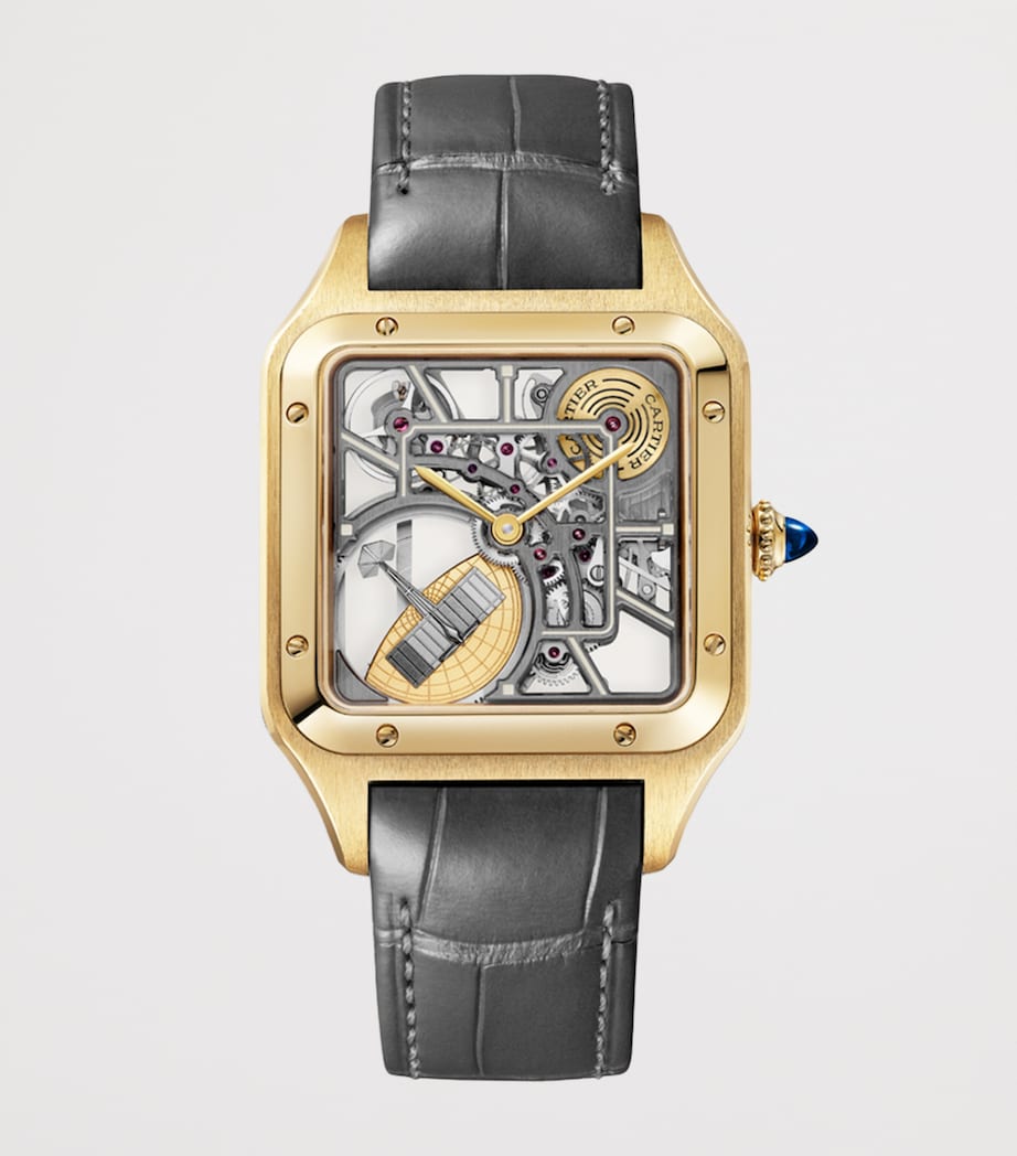 Large Yellow Gold Santos-Dumont Skeleton Watch 43.5mm YELLOW GOLD Image 9