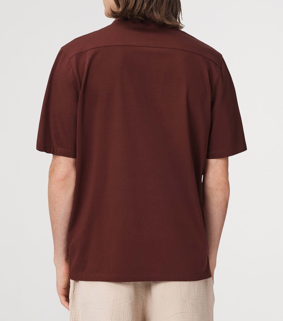 AllSaints Mens Organic Cotton Hudson Shirt Burnt Red Image 4