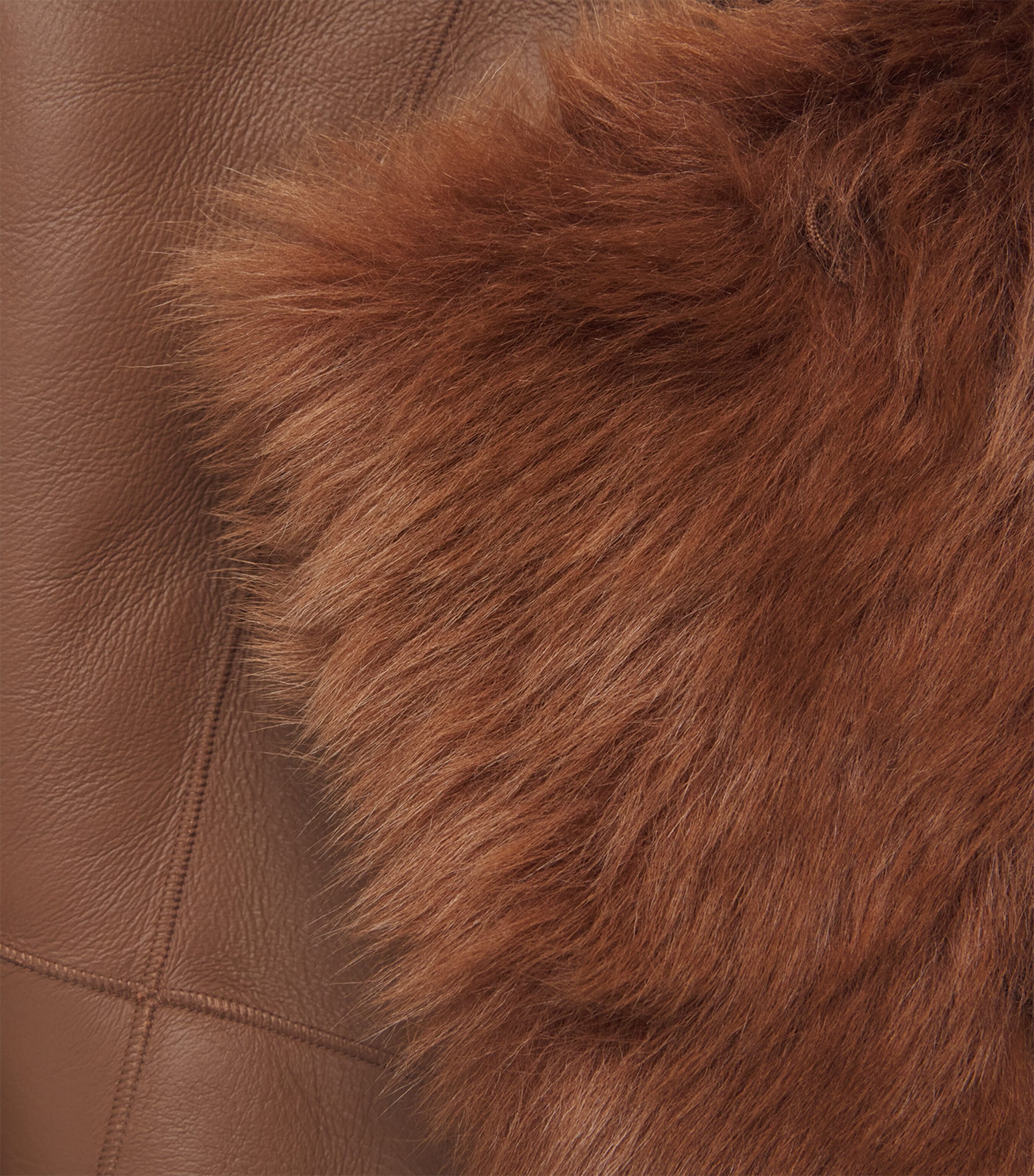Toteme Womens Shearling Short Coat Ginger Image 6