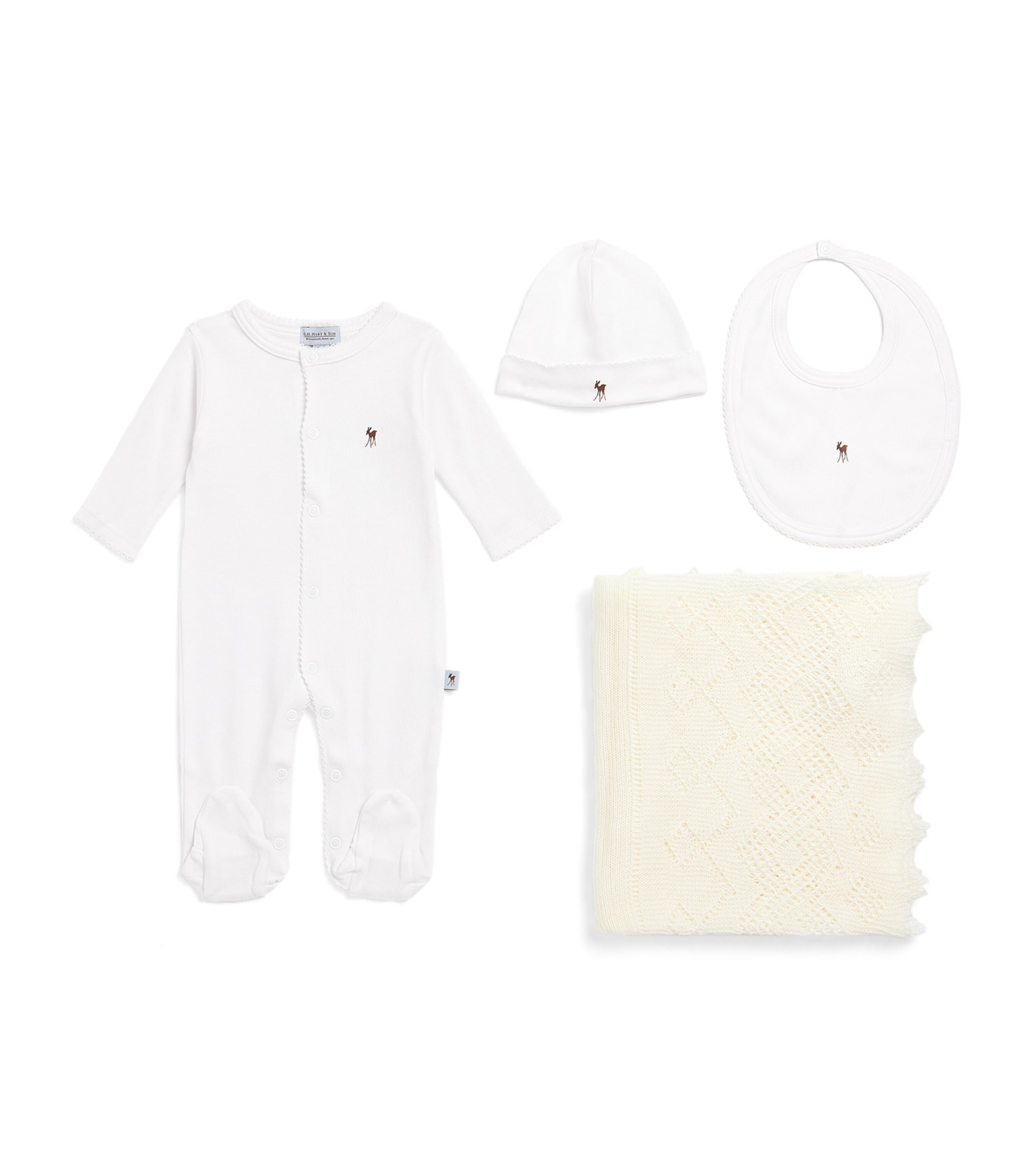 G.h. Hurt & Son G. H. Hurt & Son Kids All-in-one, Bib, Hat And Blanket Set