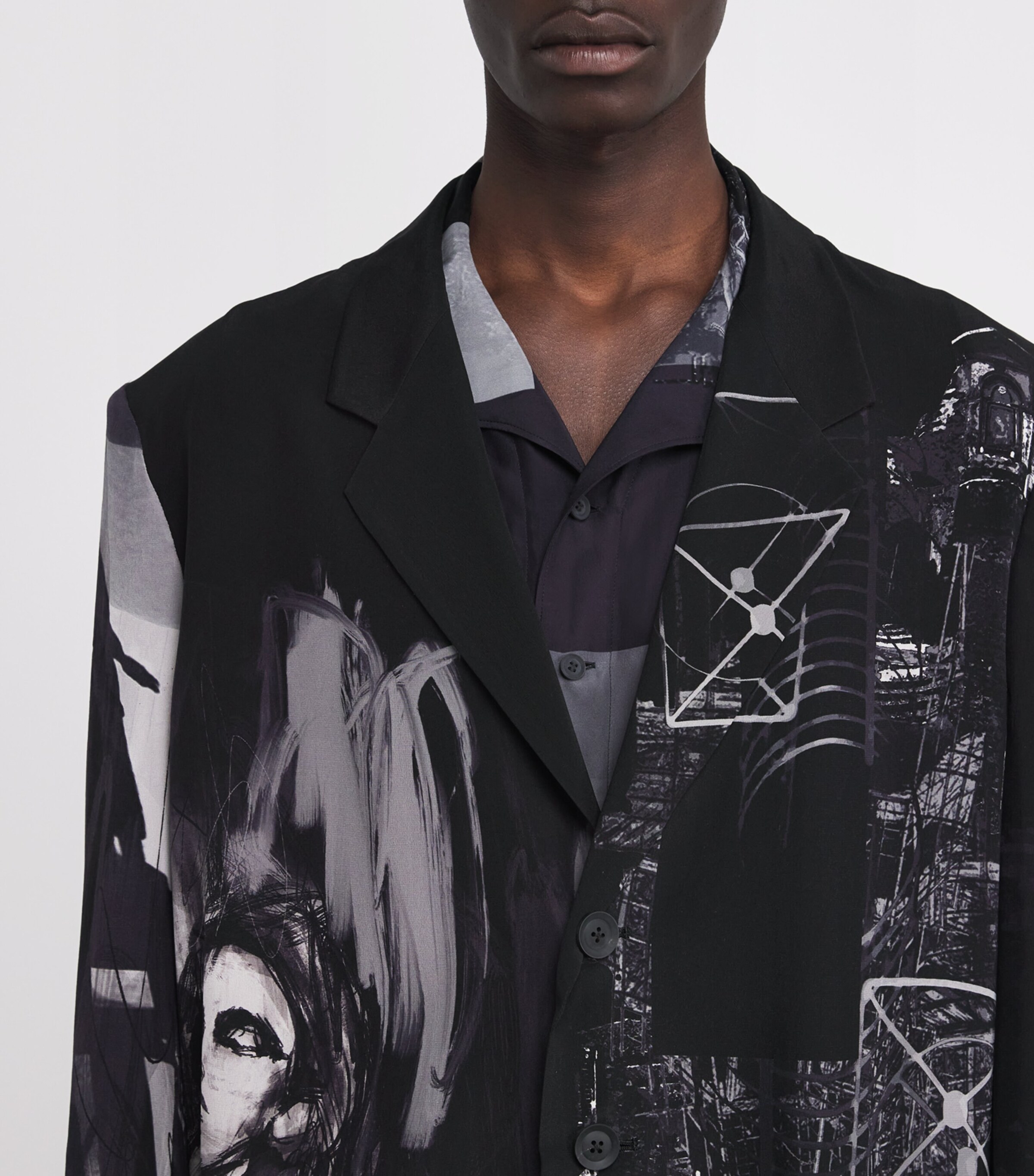 Yohji Yamamoto Black Silk Portrait Blazer | Harrods US