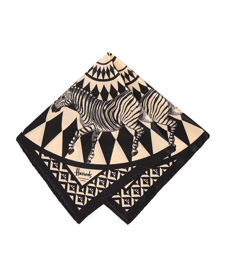 Silk Zebra Print Scarf BLACK Image 1