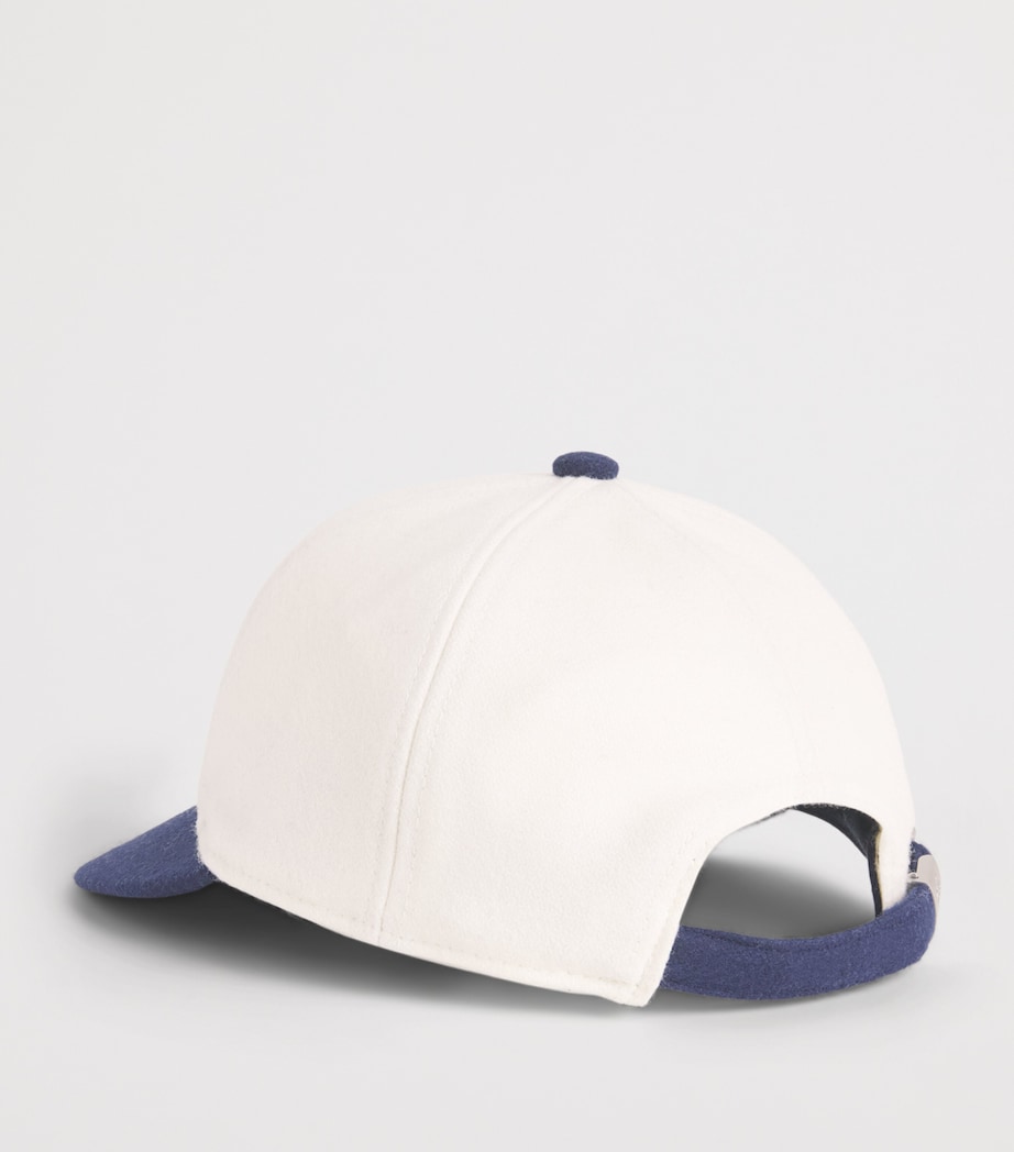 about:blank Wool-Blend Contrast Monogram Cap Ecru/navy Image 3