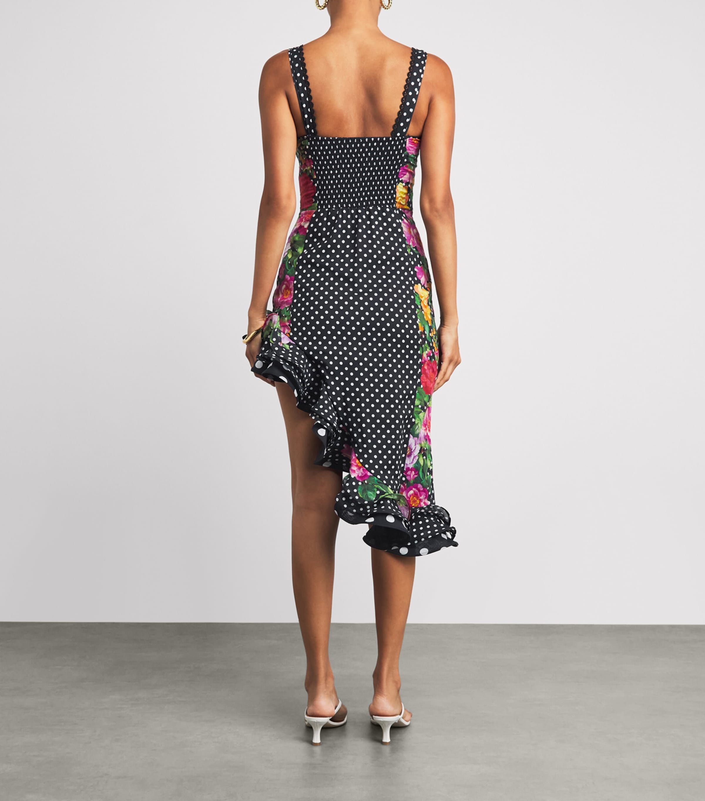 Charo Ruiz Ibiza Womens Floral Polka-Dot Almara Mini Dress Black Dots Image 4
