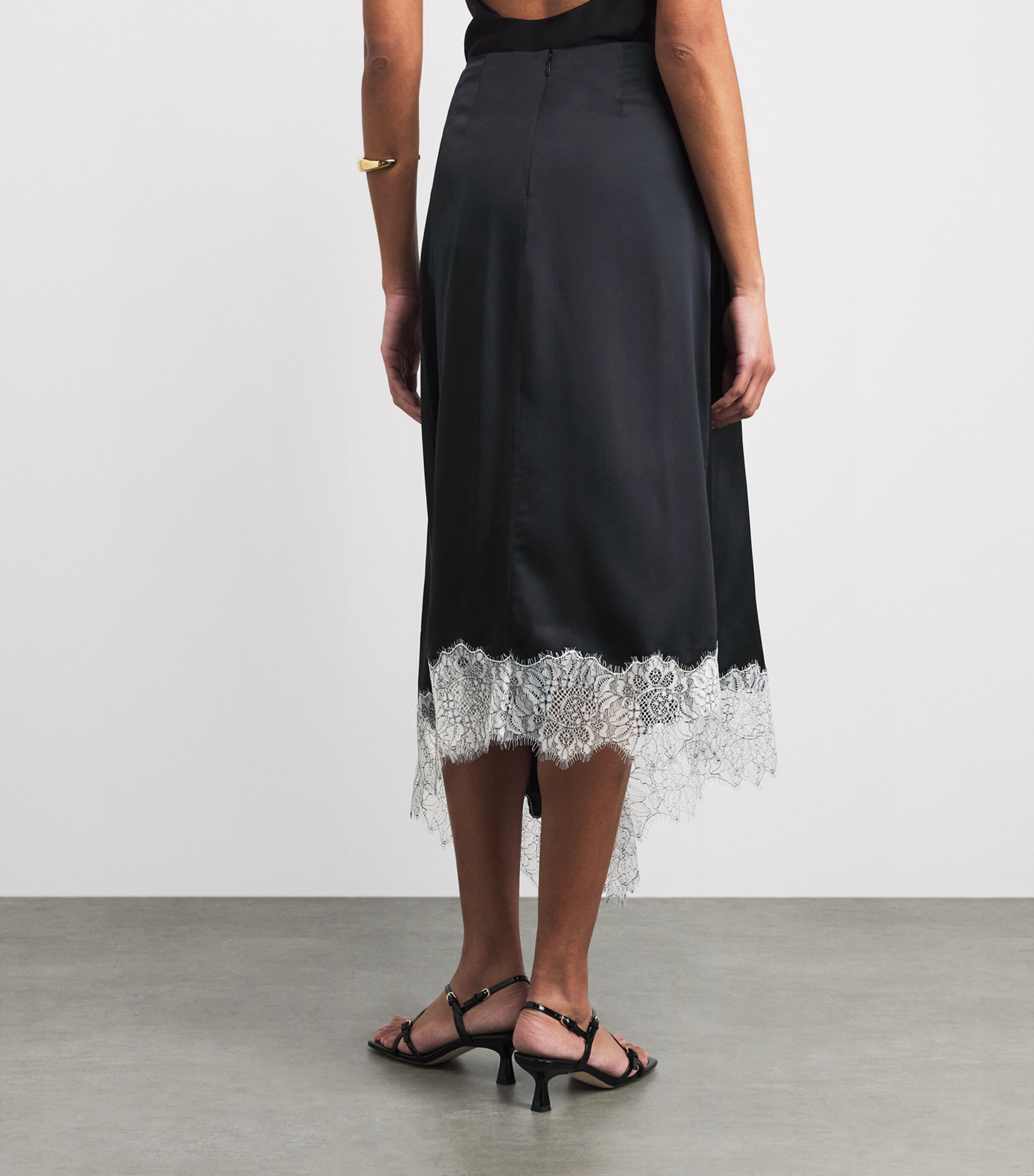 STAUD Womens Silk-Blend Sonoma Midi Skirt Blk Black Image 5