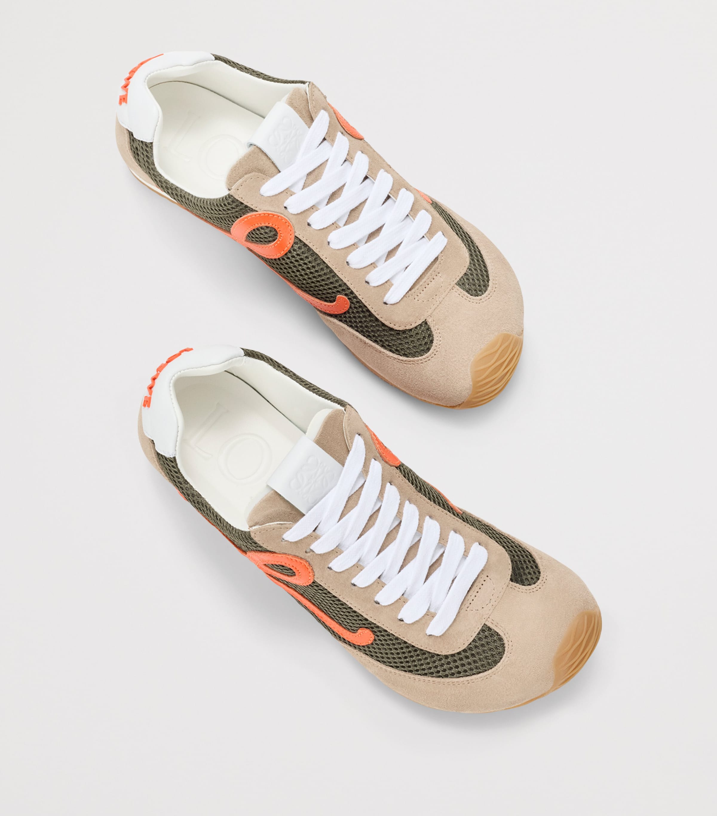 LOEWE Mesh Ballet Runner 2.0 Sneakers Khaki Green/orange Image 4