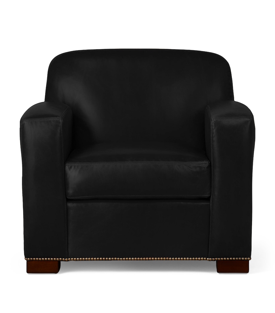 Maple and Leather Grant Armchair MEDIUM MAHOGANY Image 1