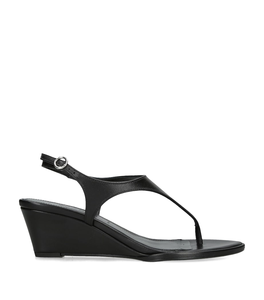 aeyde Leather Roose Wedge Sandals 55 Black Image 1