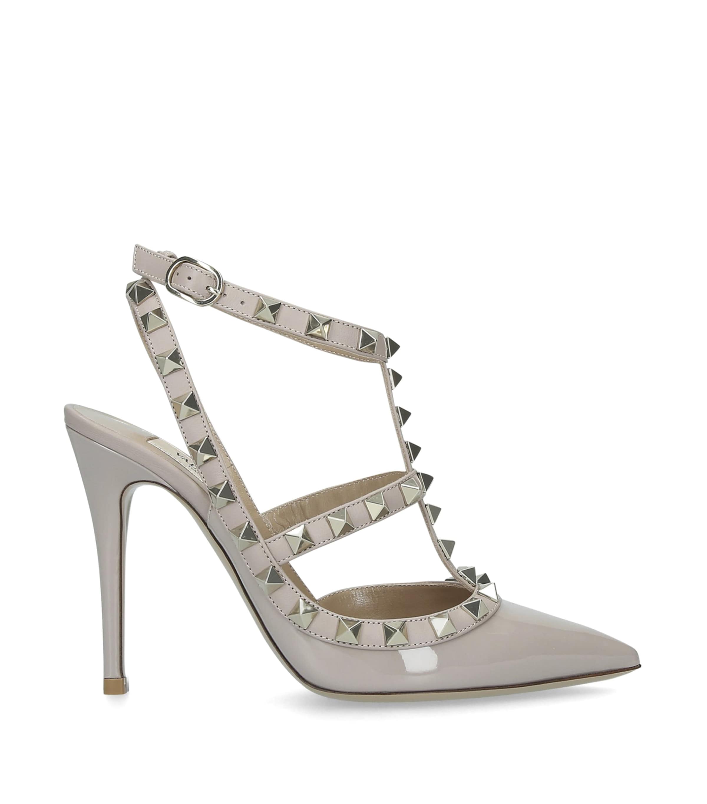 Shop Valentino Leather Rockstud Pumps 100 In Nude