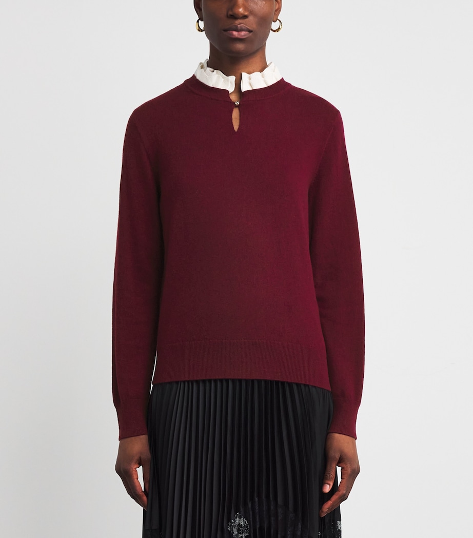 Wool Ruffle-Neck Sweater BORDEAUX Image 3