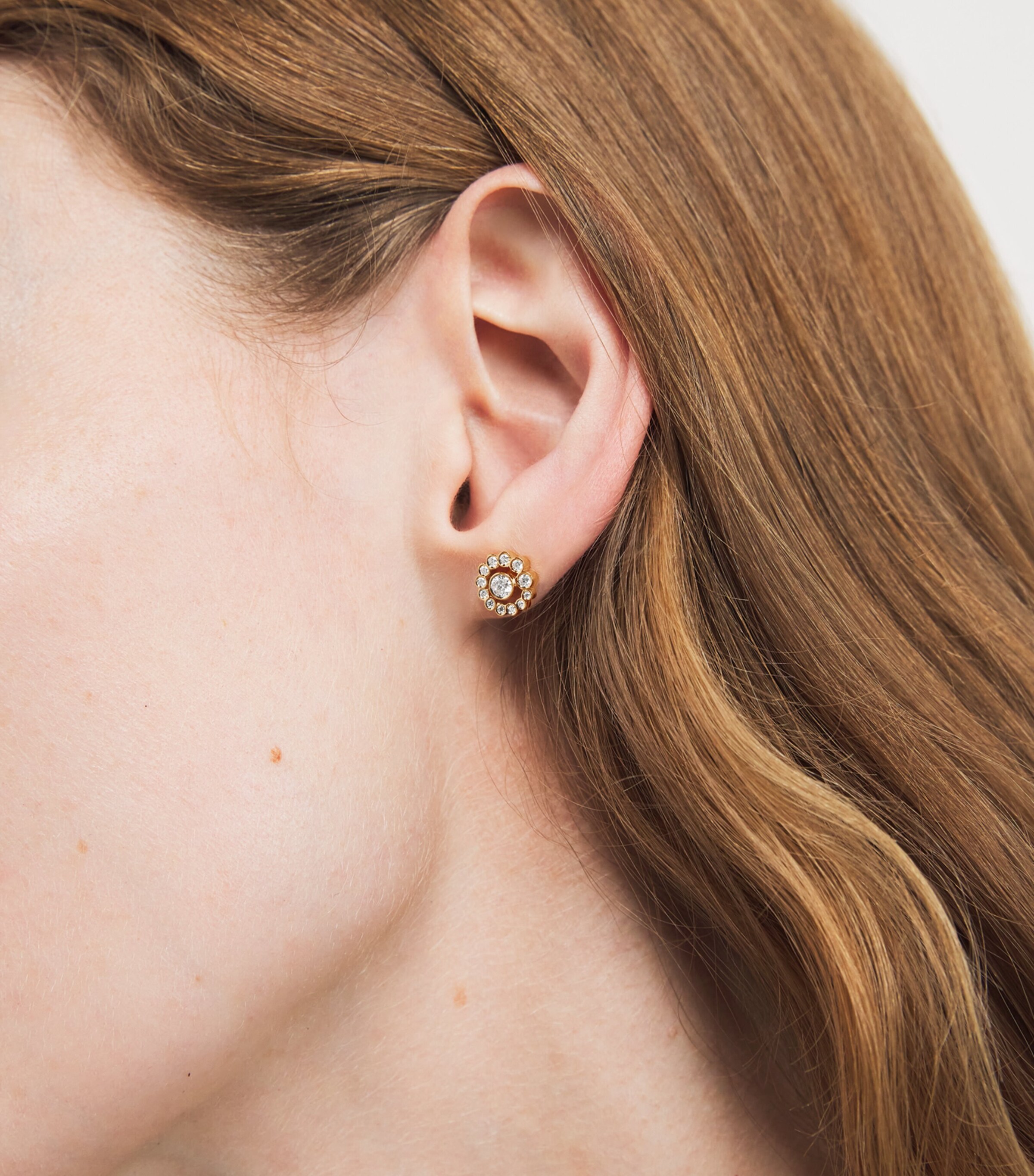 Yellow Gold and Diamond Soleil de Fleur Single Earring YELLOW GOLD Image 2