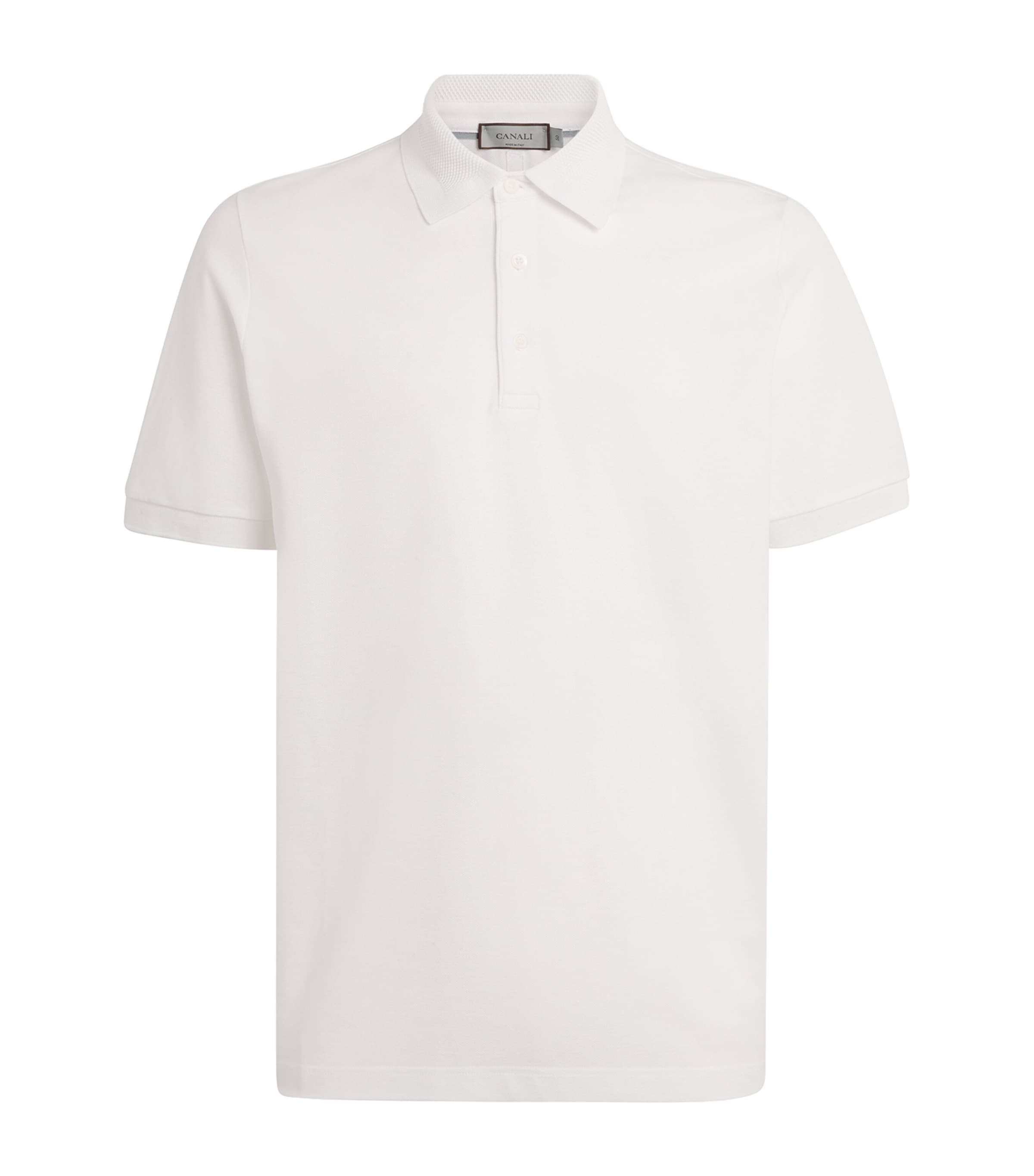 Canali Cotton Polo Shirt In White