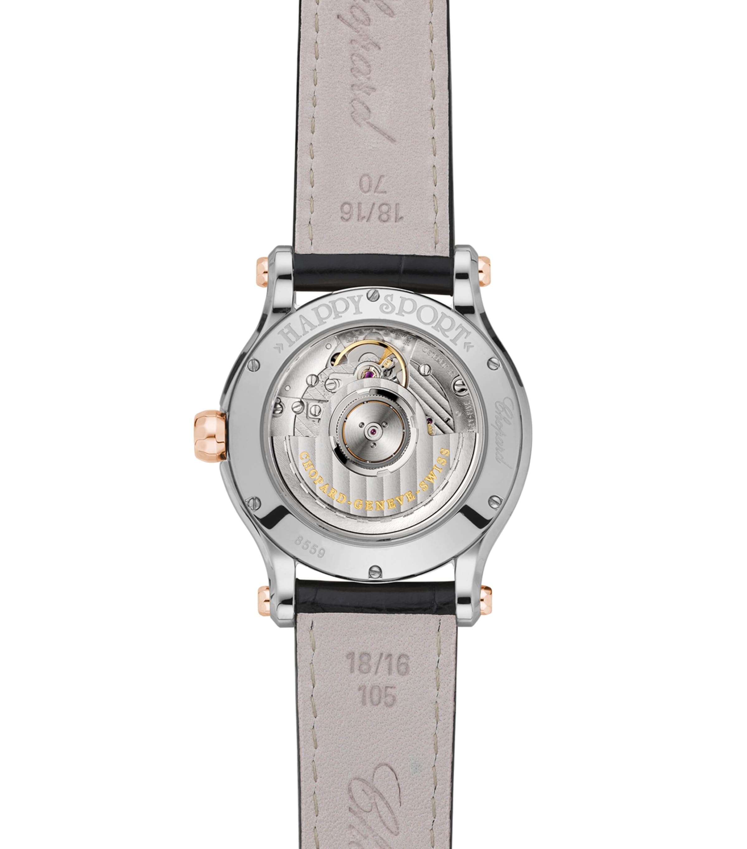 Rose Gold, Stainless Steel and Diamond Happy Sport Watch 36mm ROSE GOLD/STAINLESS Image 4