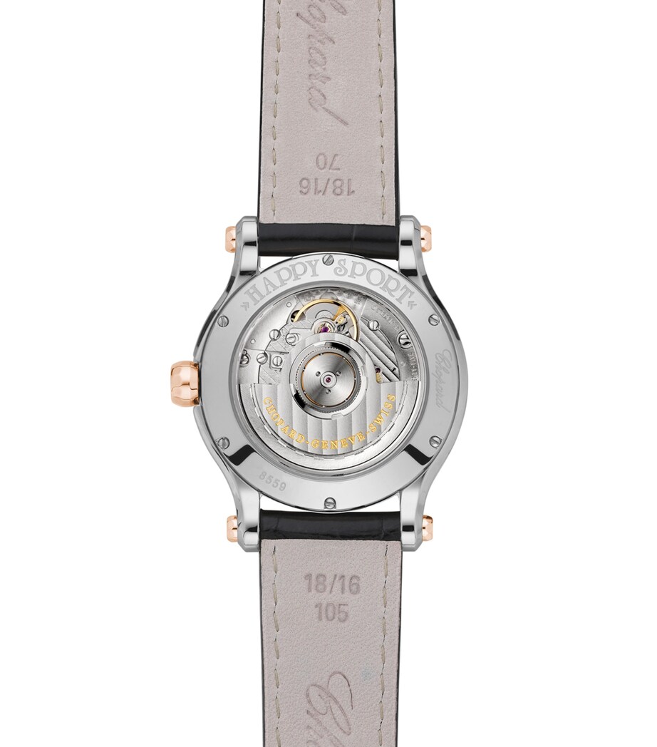 Rose Gold, Stainless Steel and Diamond Happy Sport Watch 36mm ROSE GOLD/STAINLESS Image 4