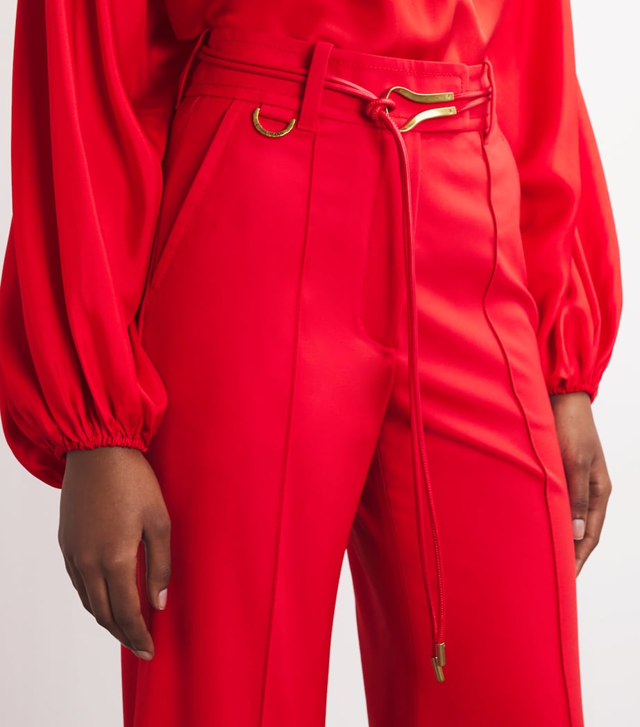 Wool-Blend Crush Tailored Trousers REDRED Image 6