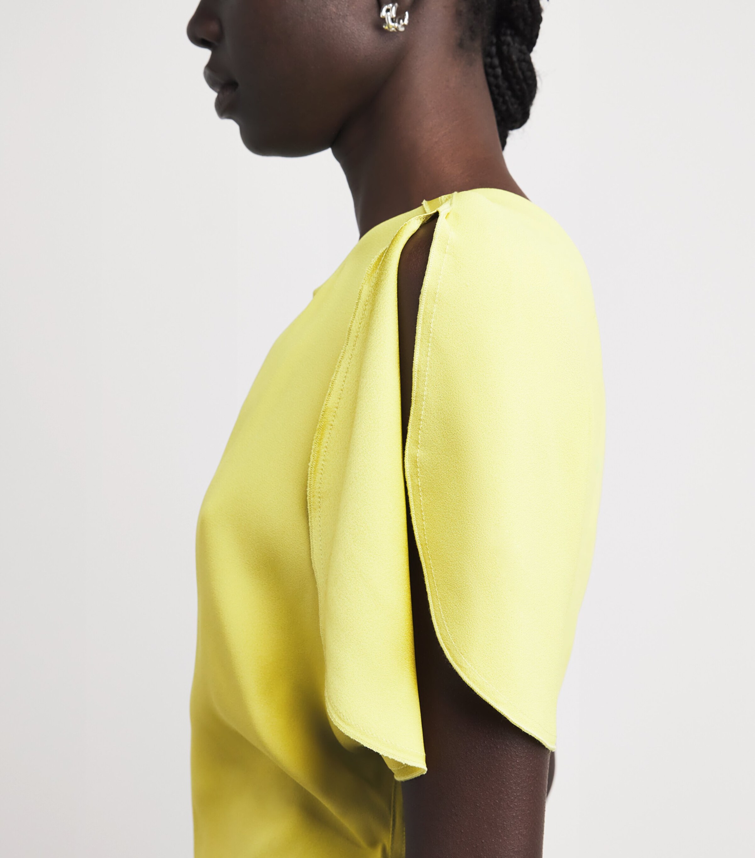Victoria Beckham Womens Cady Bela Midi Dress Chartreuse Image 3