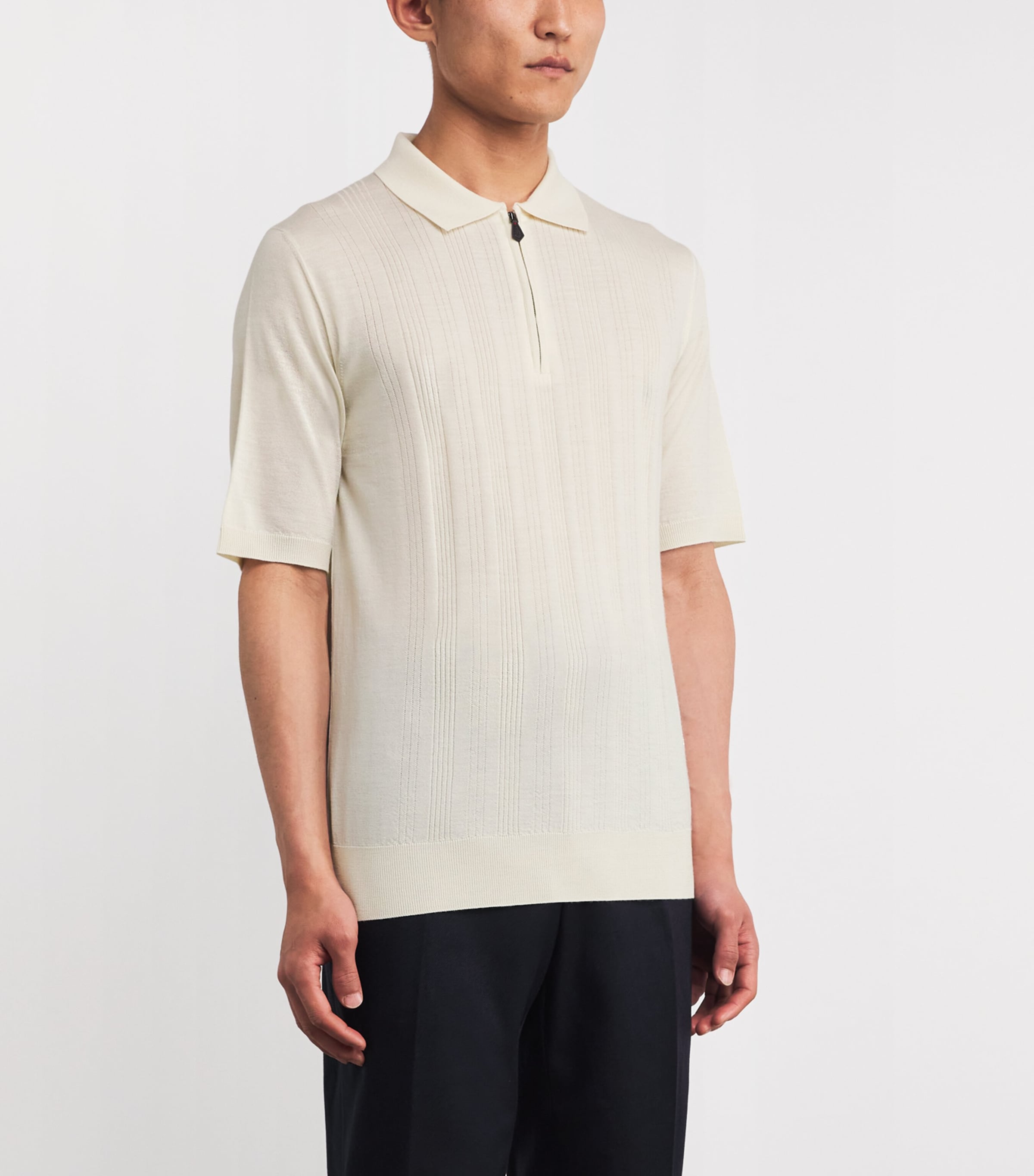 Wool-Silk-Cashmere Knit Polo Shirt 11 Image 3