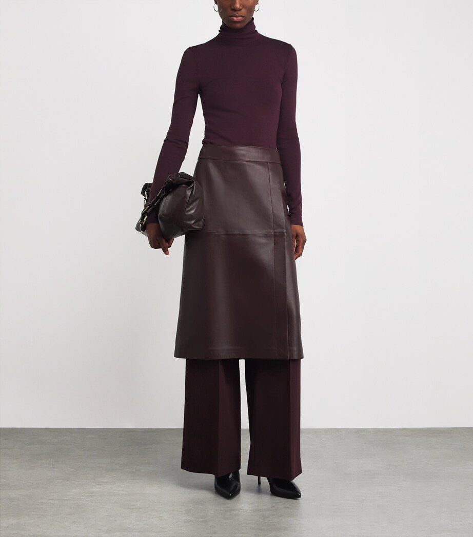 Leather Sèvres Midi Skirt MARASCHINO Image 2