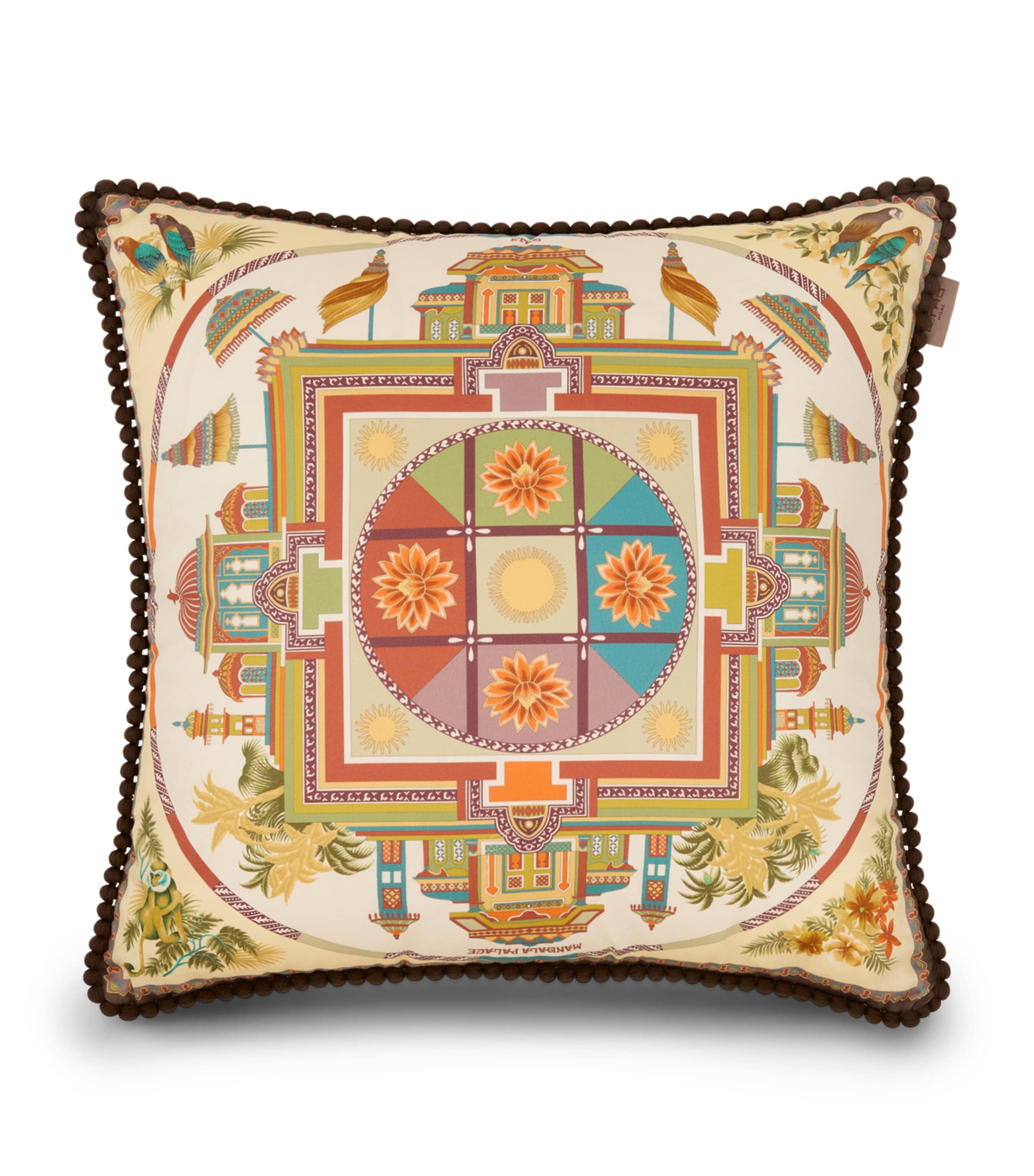 Etro Mandala Print Shanti Cushion (45cm x 45cm) Dark Brown Image 1