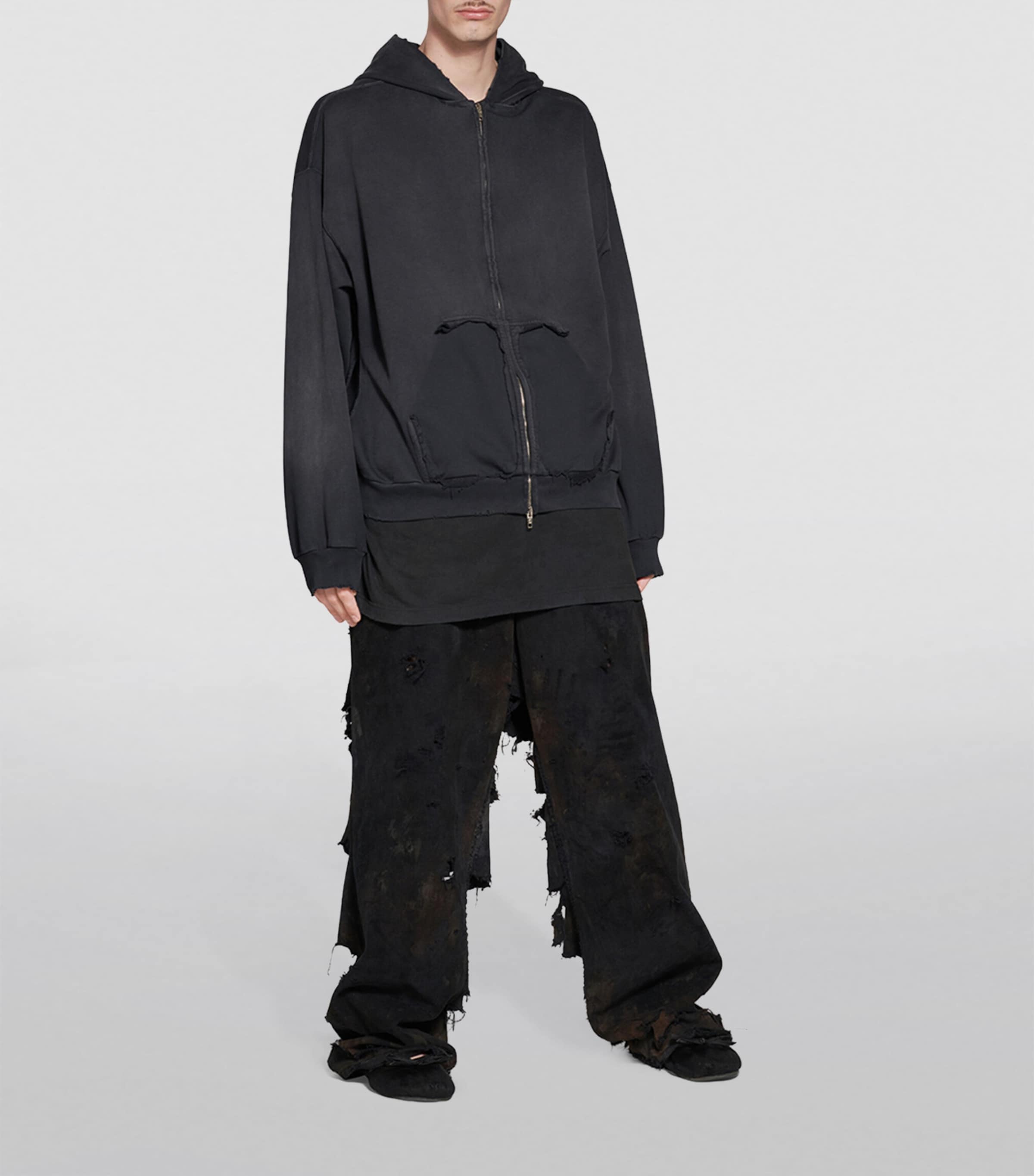 Balenciaga Tape Type Zip-Up Hoodie | Harrods US