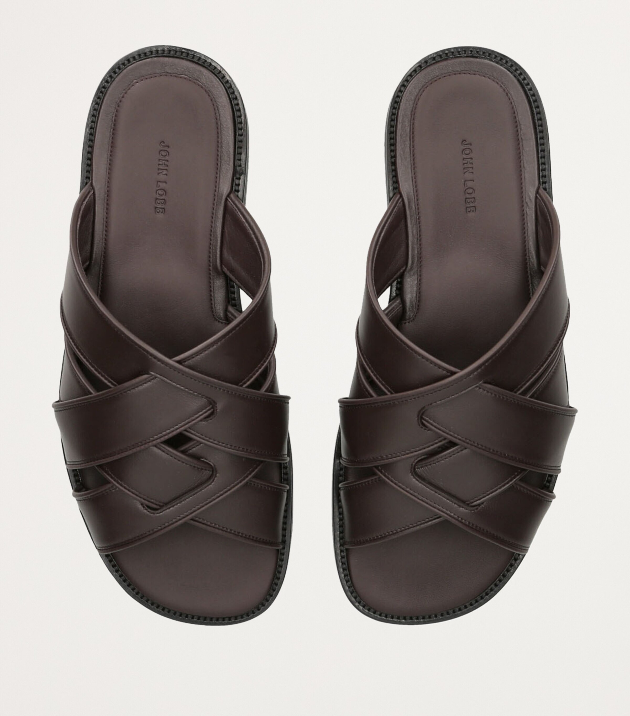 John Lobb Leather Salt Sandals Brown Image 4