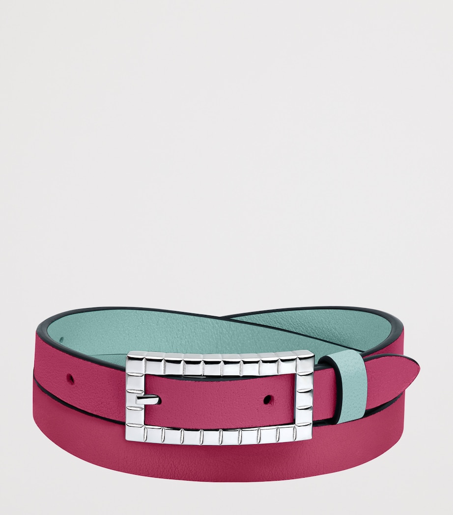 Leather Reversible Ice Cube Bracelet BLUE/FUCHSIA Image 2