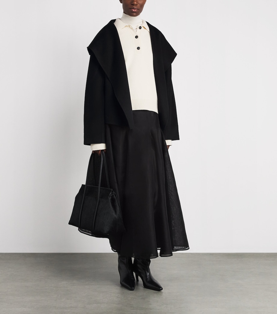 Almada Label Womens Wool-Cashmere Cadie Coat Black Image 2