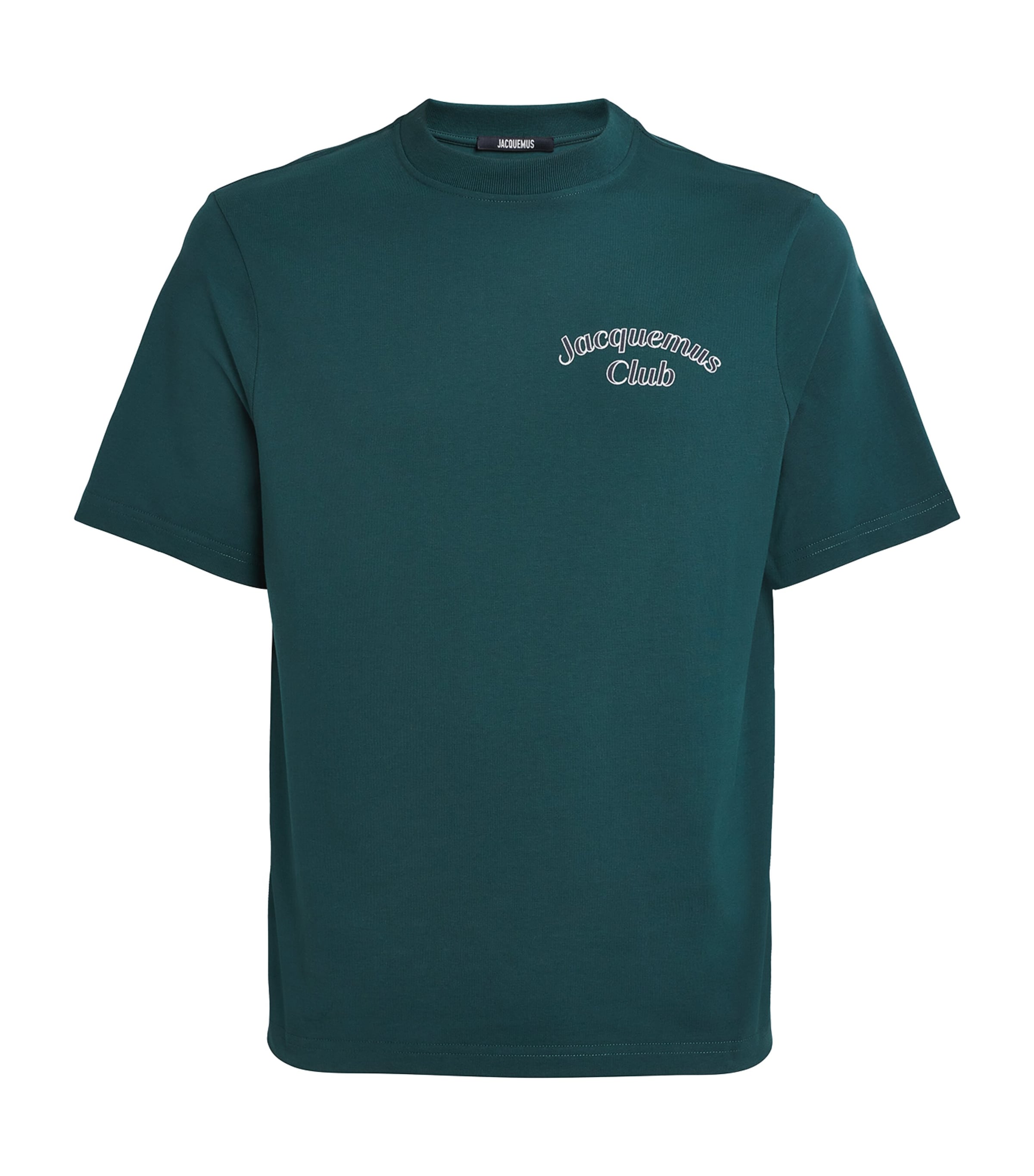 Jacquemus Mens Club Dark Green Embroidered-print Long-sleeve Cotton Shirt In Green