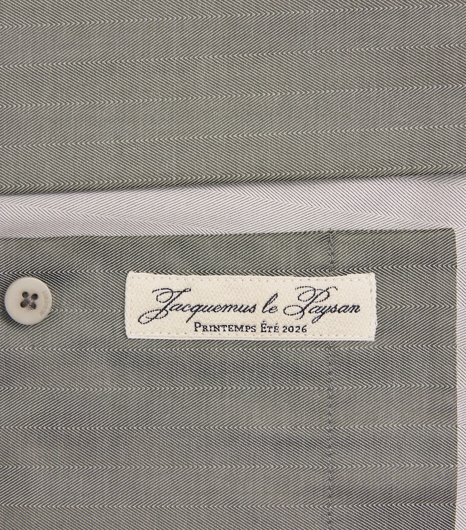 Cotton Embroidered Romarin Shirt DARK KHAKI-580 Image 5