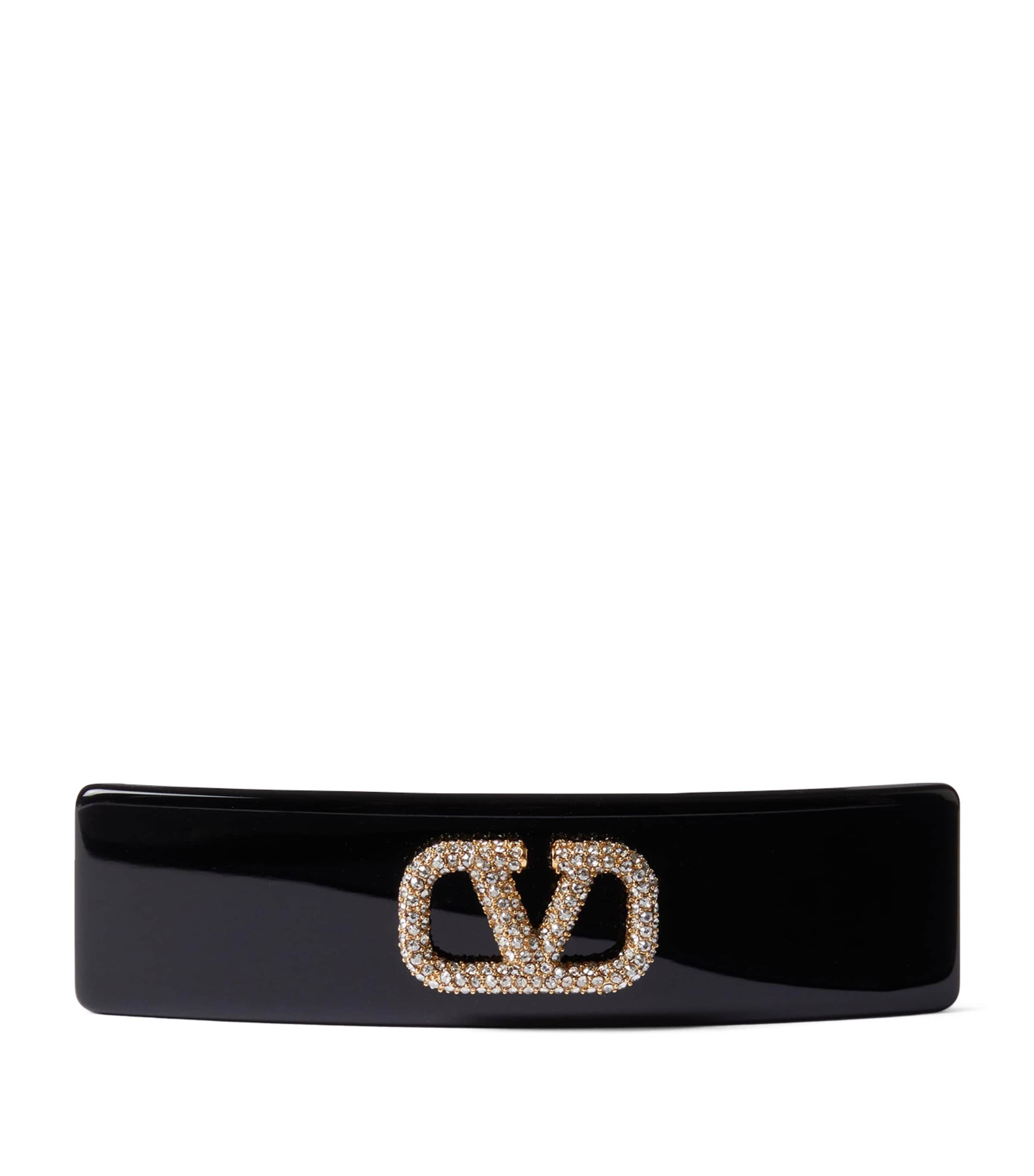 VALENTINO GARAVANI EMBELLISHED VLOGO HAIR CLIP 