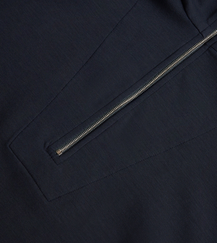 Half-Zip Stripe-Embroidered Sweatshirt 47_NAVY Image 2