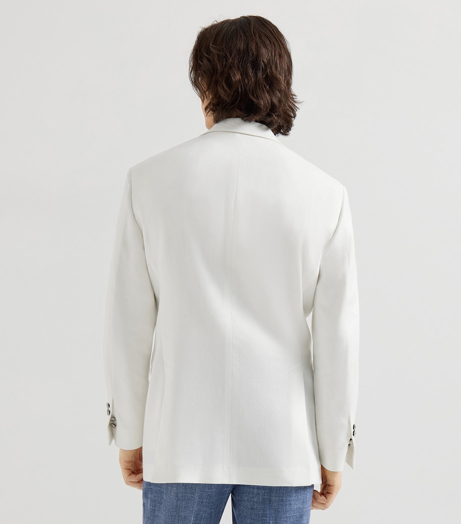 Brunello Cucinelli Mens Linen-Wool Single-Breasted Blazer Image 5