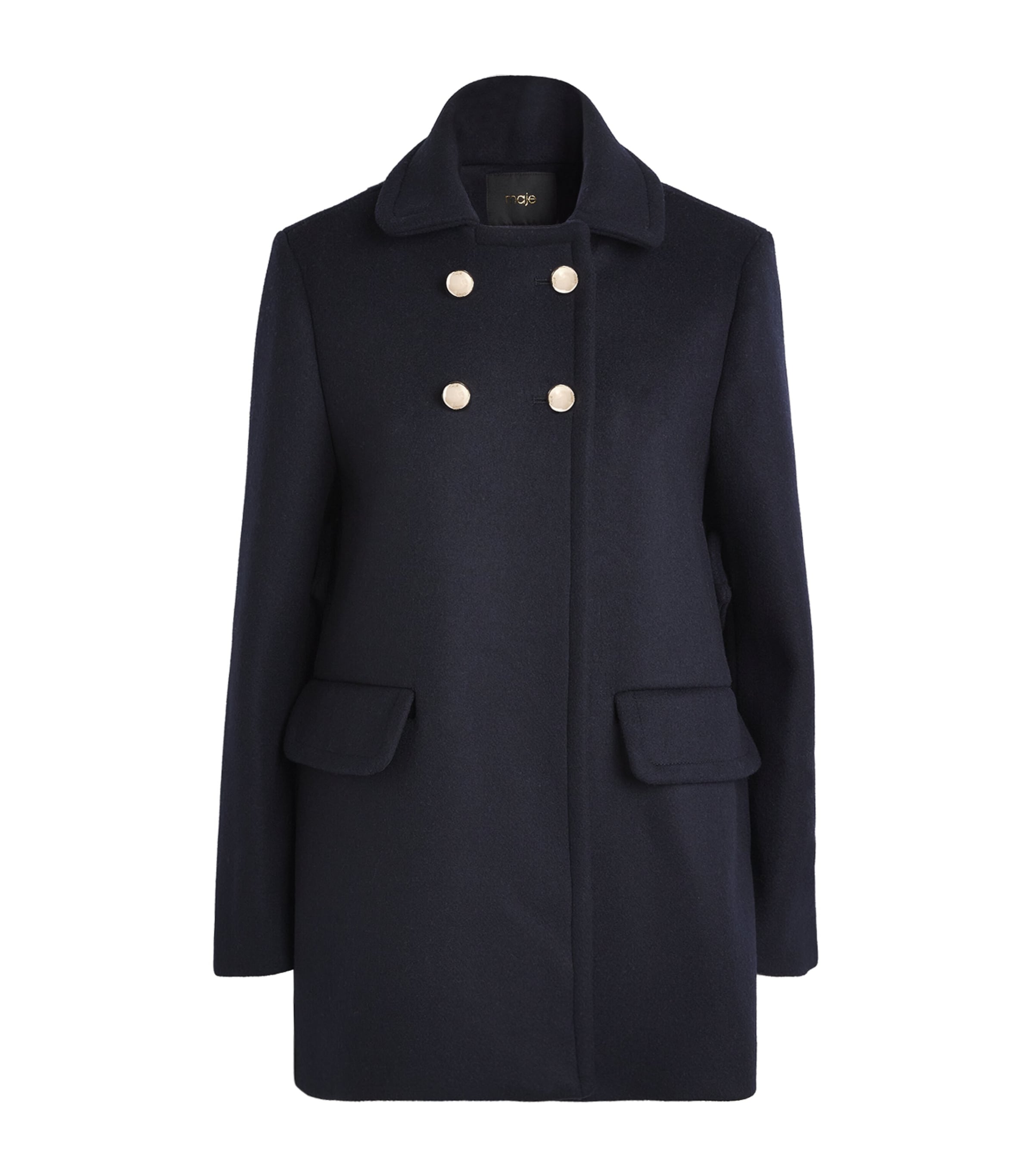 Wool-Blend Double-Breasted Pea Coat NAVY Image 1