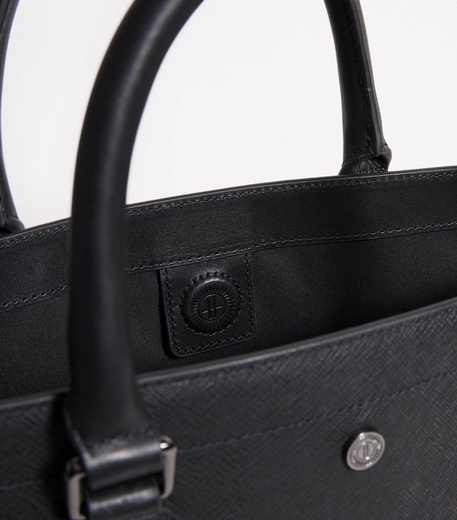 Saffiano Leather Tote Bag BLACK Image 4