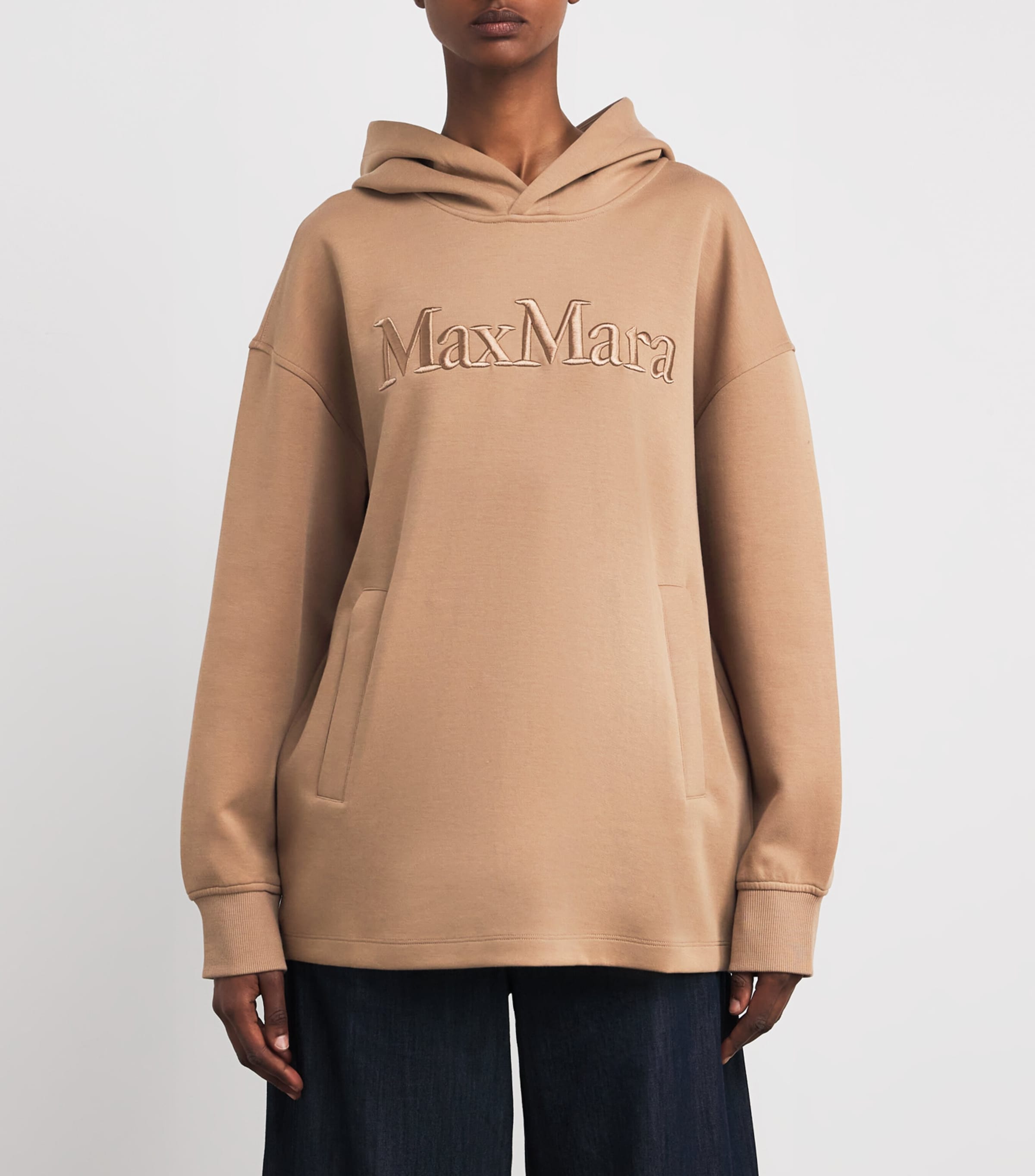 Cotton-Blend Logo Hoodie CAMEL Image 3