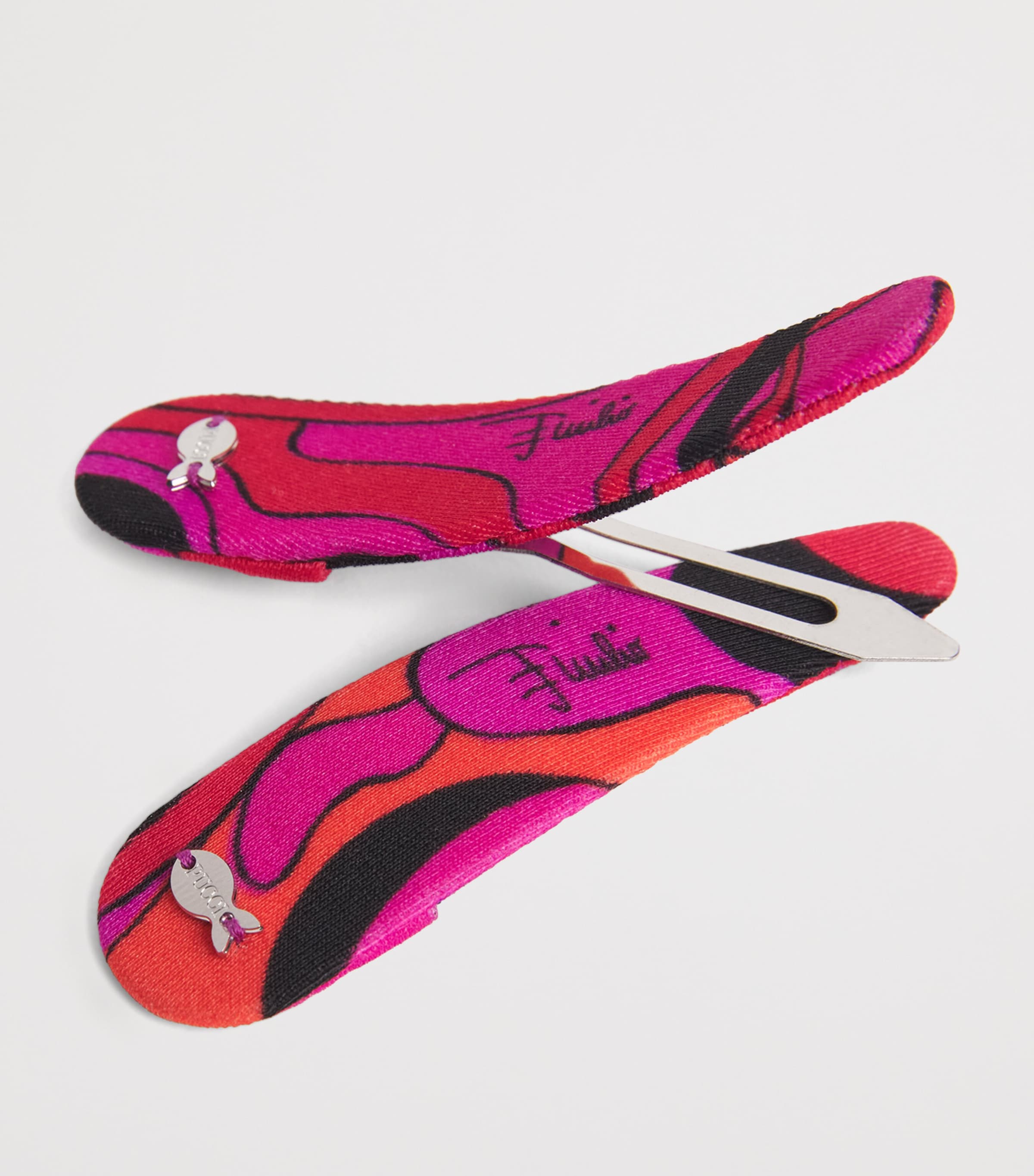 PUCCI Printed Hair Clips (Set of 2) Fuchsia Image 3