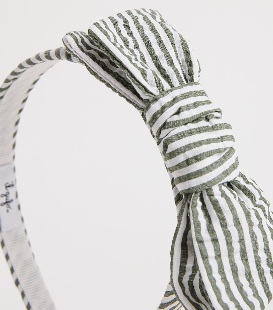 Stripe Bow Headband 562 GREEN Image 3