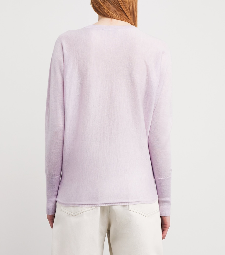 Johnstons Of Elgin Womens Cashmere-Silk Batwing Sweater Lavender Image 4