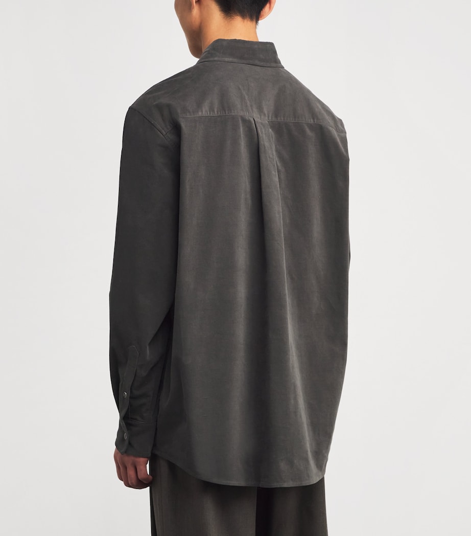 Cotton-Blend Corduroy Shirt DARK KHAKI DK Image 4