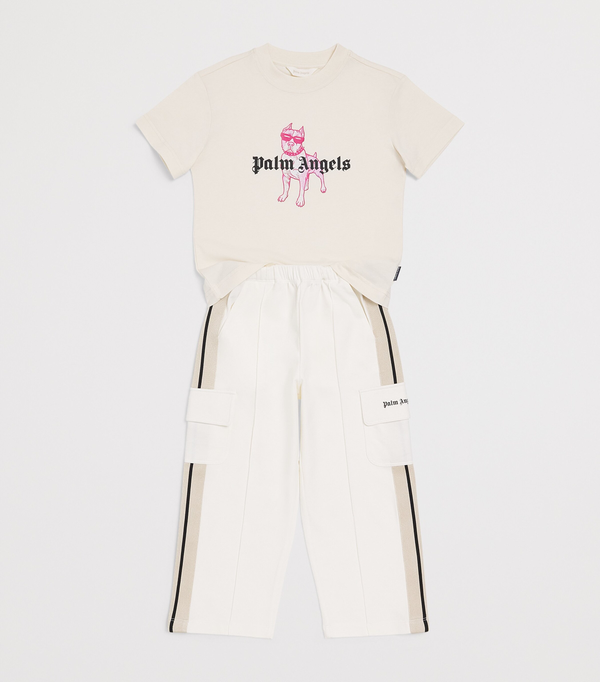 Palm Angels Kids Cargo Wide-Leg Trousers (4-12+ Years) White Image 3