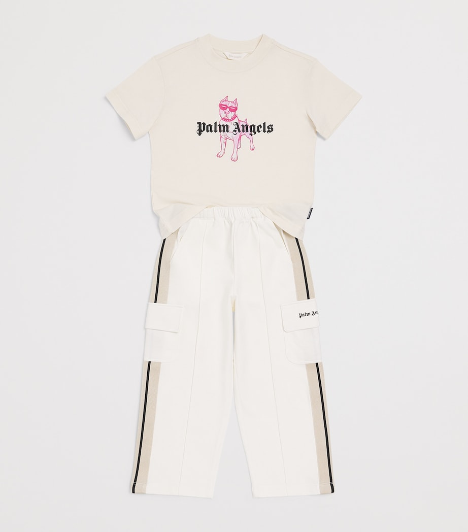 Palm Angels Kids Cargo Wide-Leg Trousers (4-12+ Years) White Image 3