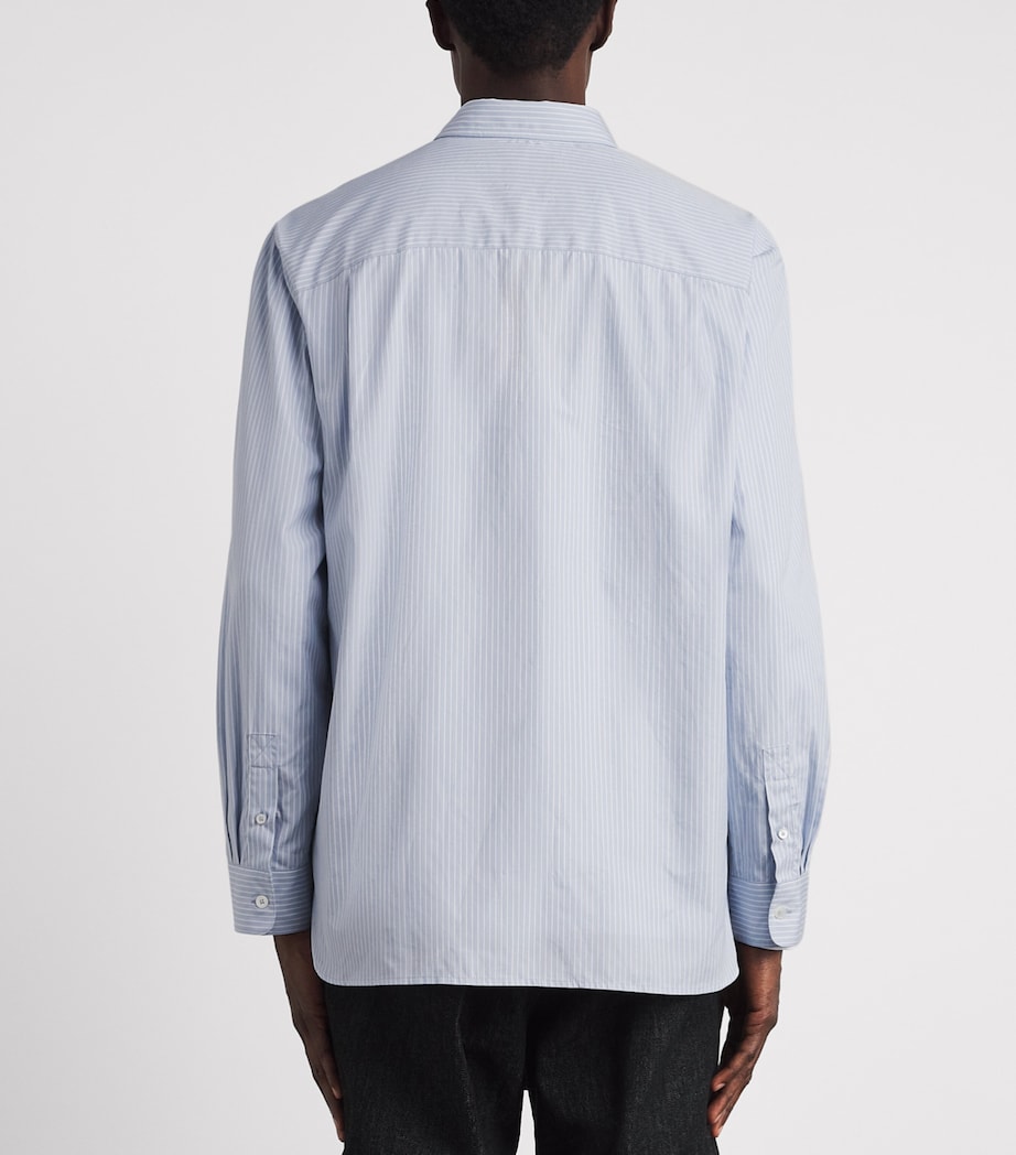 A.P.C. Mens Organic Cotton Stripe Shirt Iac Blue Grey Image 5