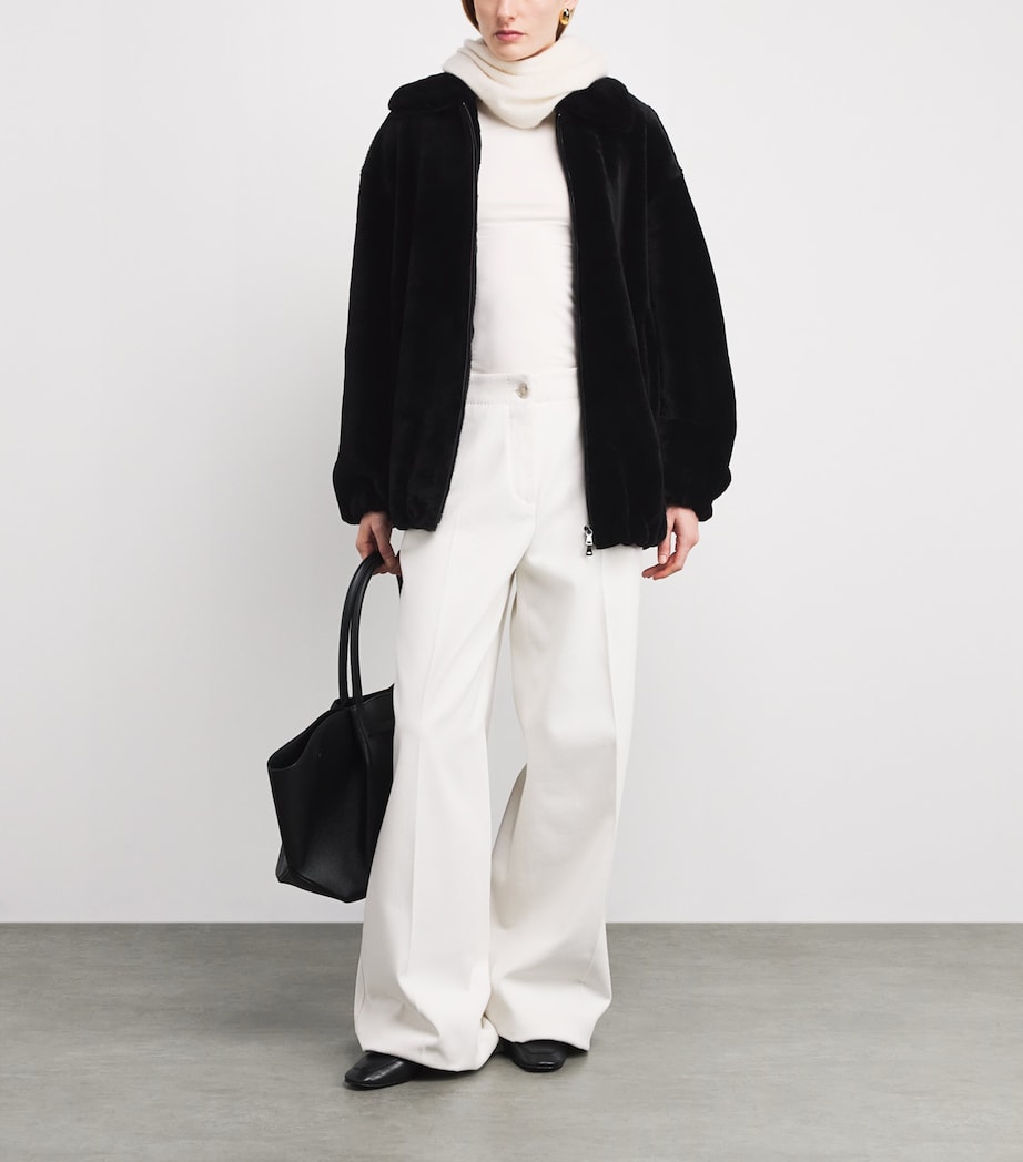 Lambskin Shearling Bomber Jacket NOIR Image 2